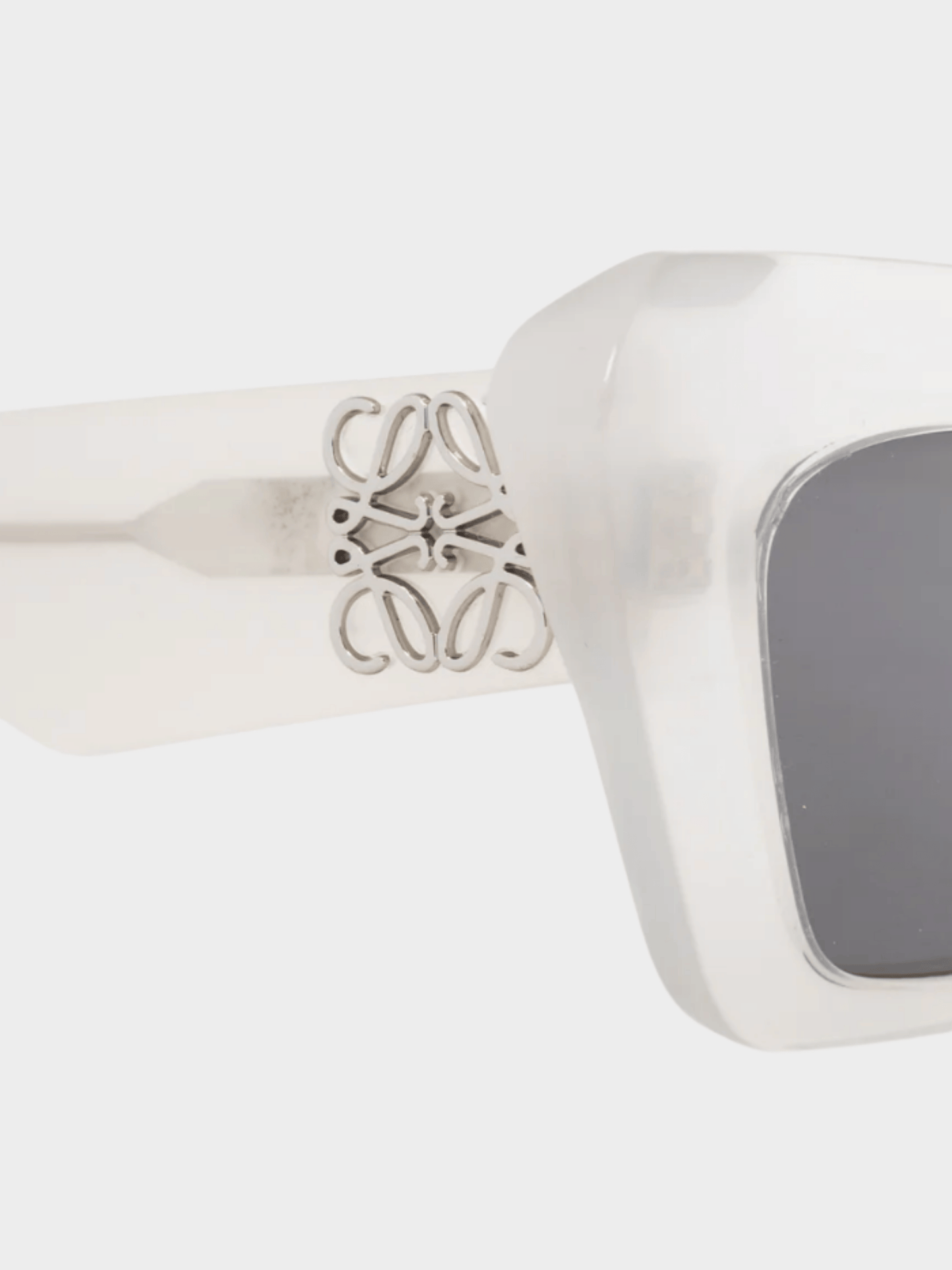 Loewe 2020s Transparent White Anagram-Temple Cat-Eye Sunglasses