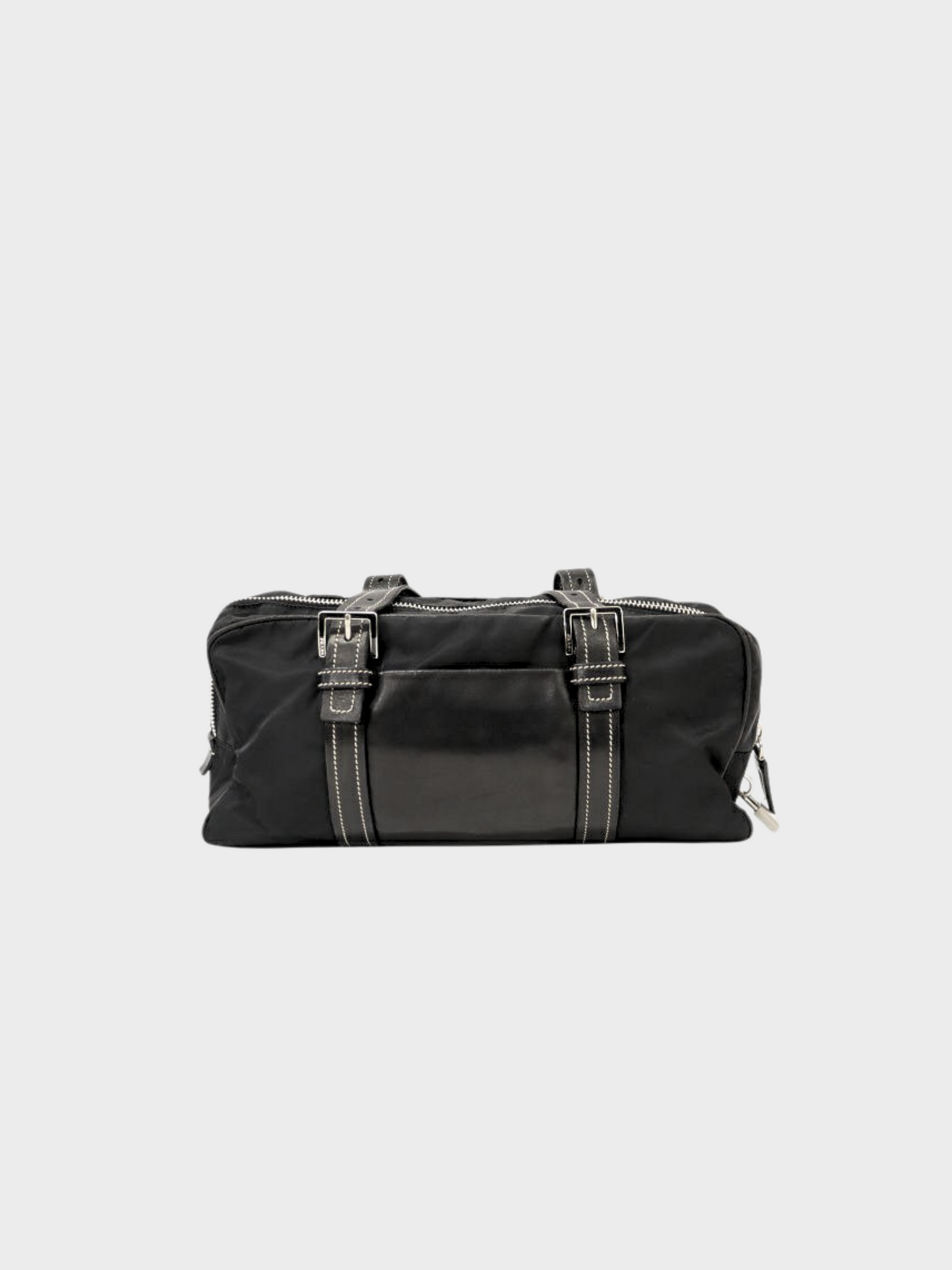 Prada 2000s Black Nylon Mini Boston Bag