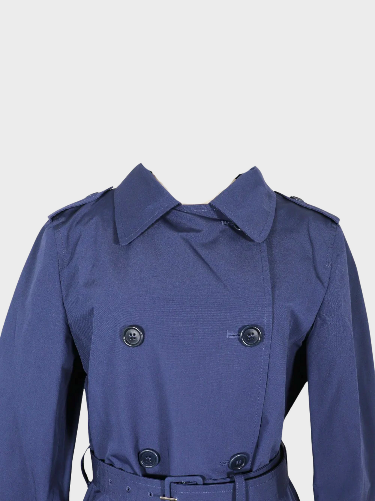 Prada 2010s Navy Blue Trench Coat