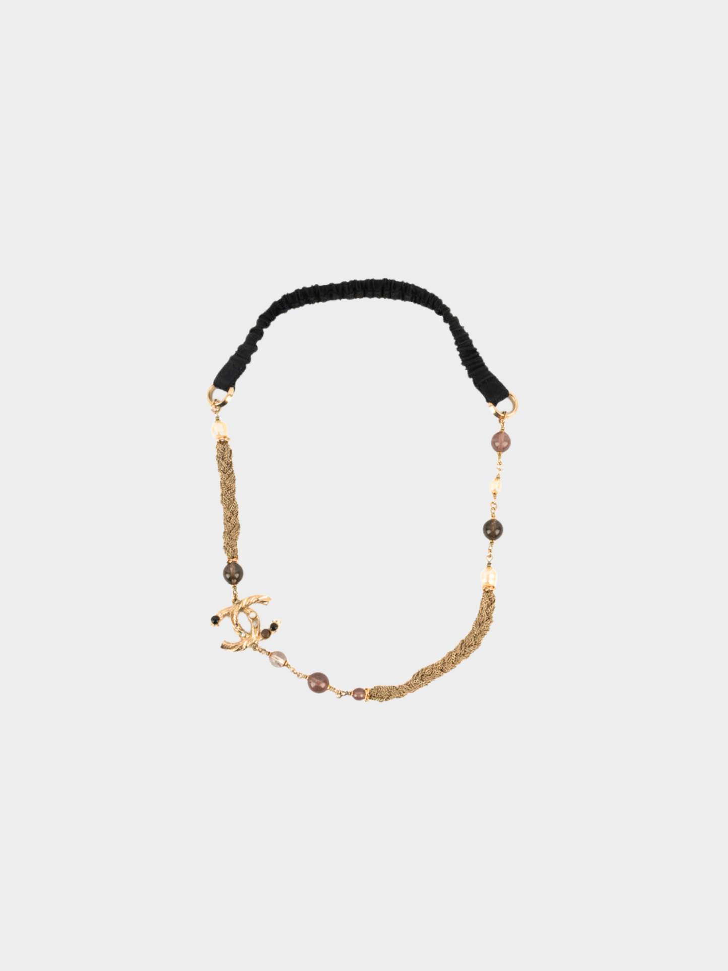 Chanel 1990s Champagne Beaded Head Jewelry