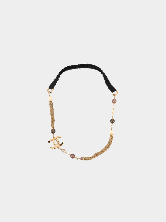 Chanel 1990s Champagne Beaded Head Jewelry