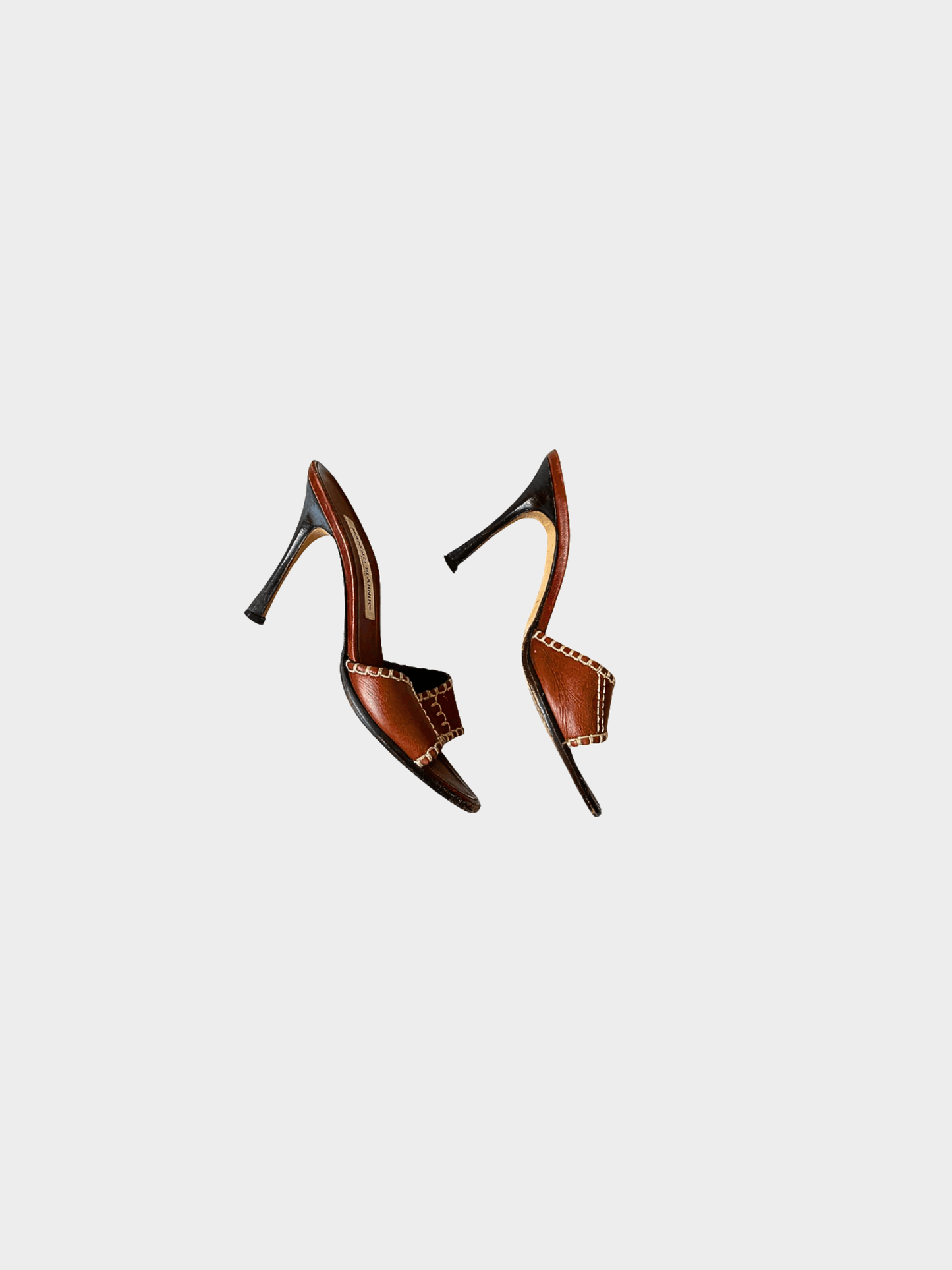 Manolo Blahnik 2000s Brown Mule Heels