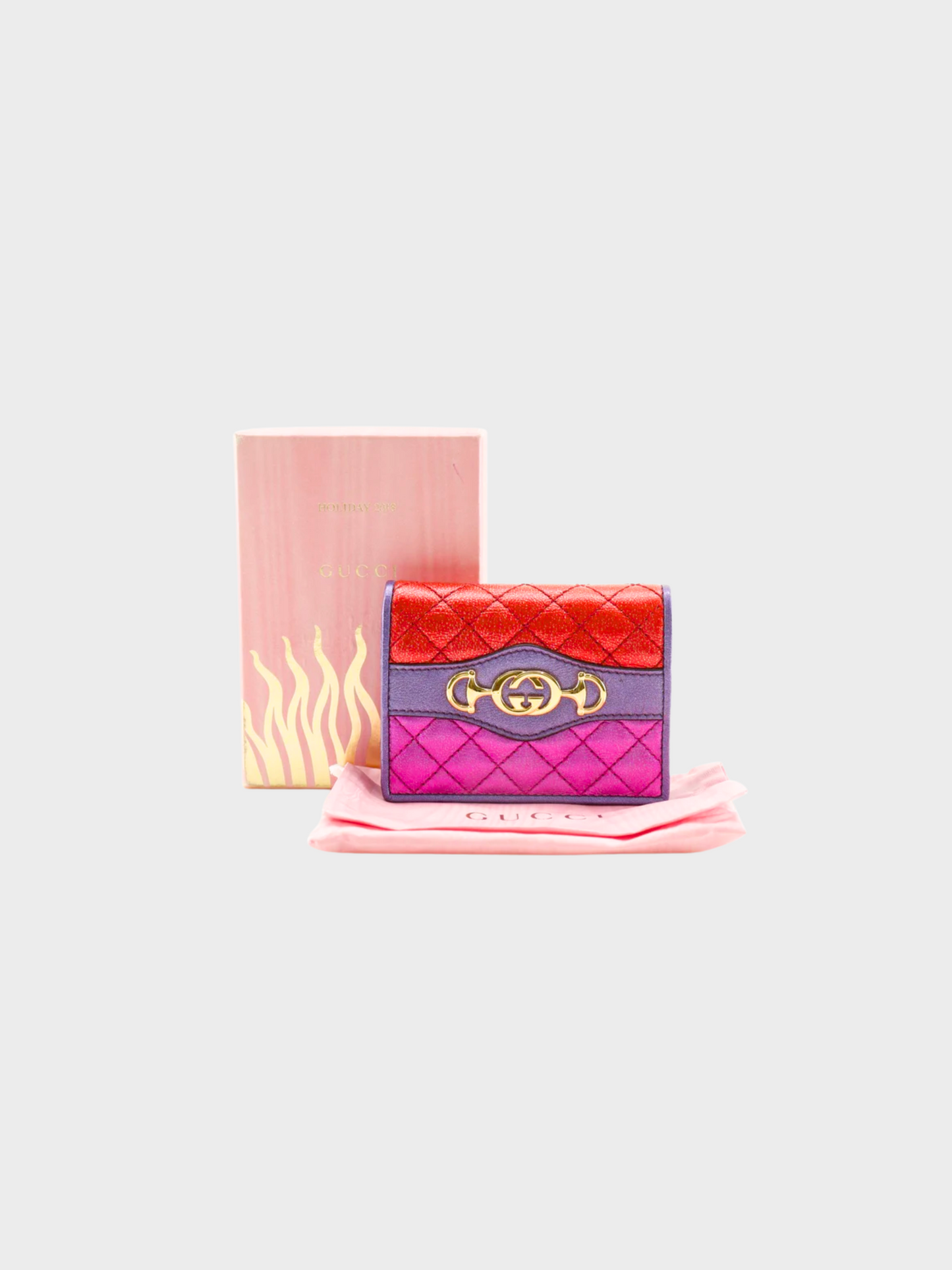 Gucci 2010s Multicolor Horsebit Compact Wallet