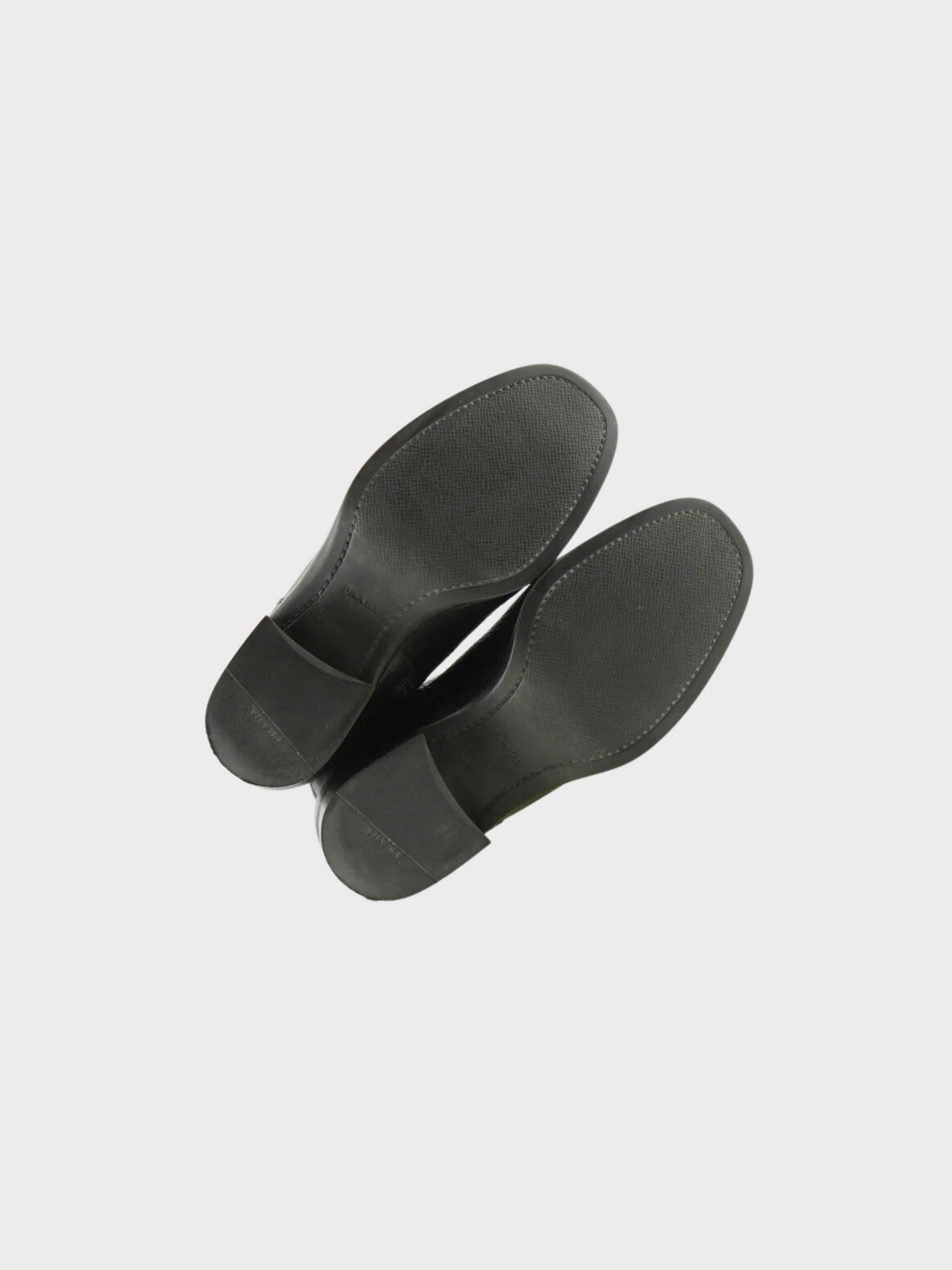 Prada 2010s Black Leather Buckle Logo High Boots