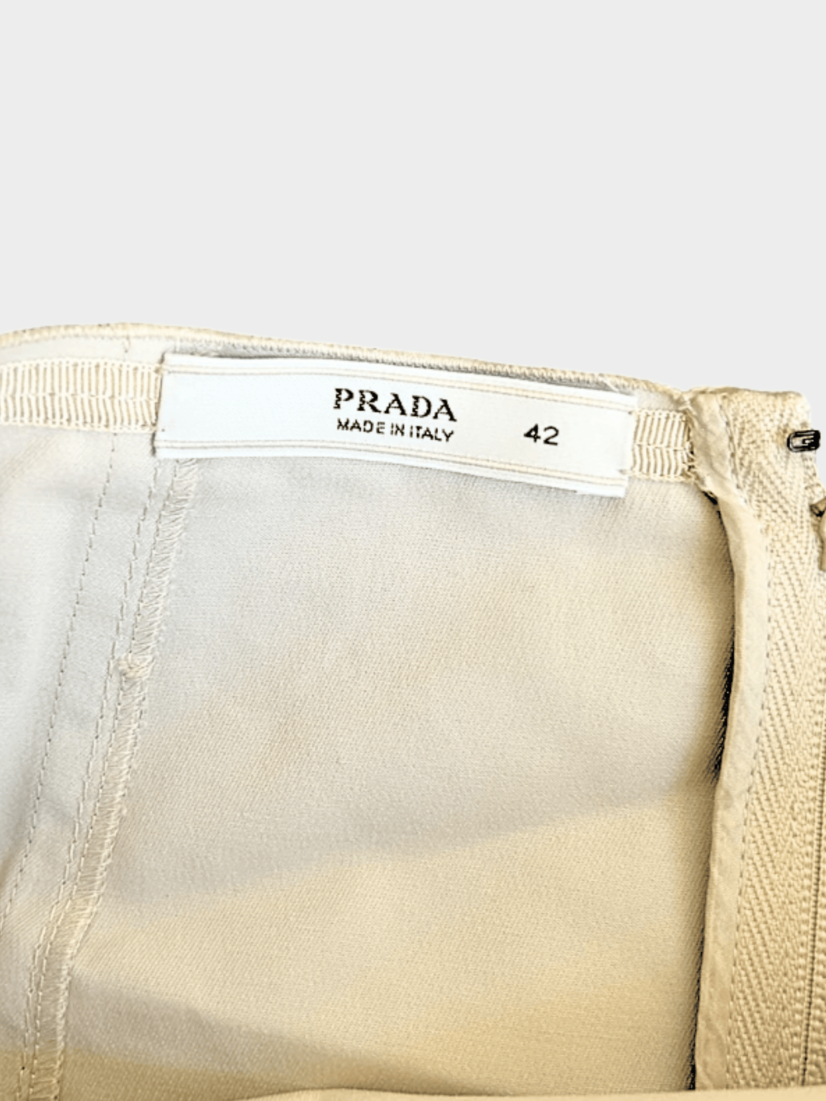 Prada 2000s Beige Suit With Jacket And Slit Skirt