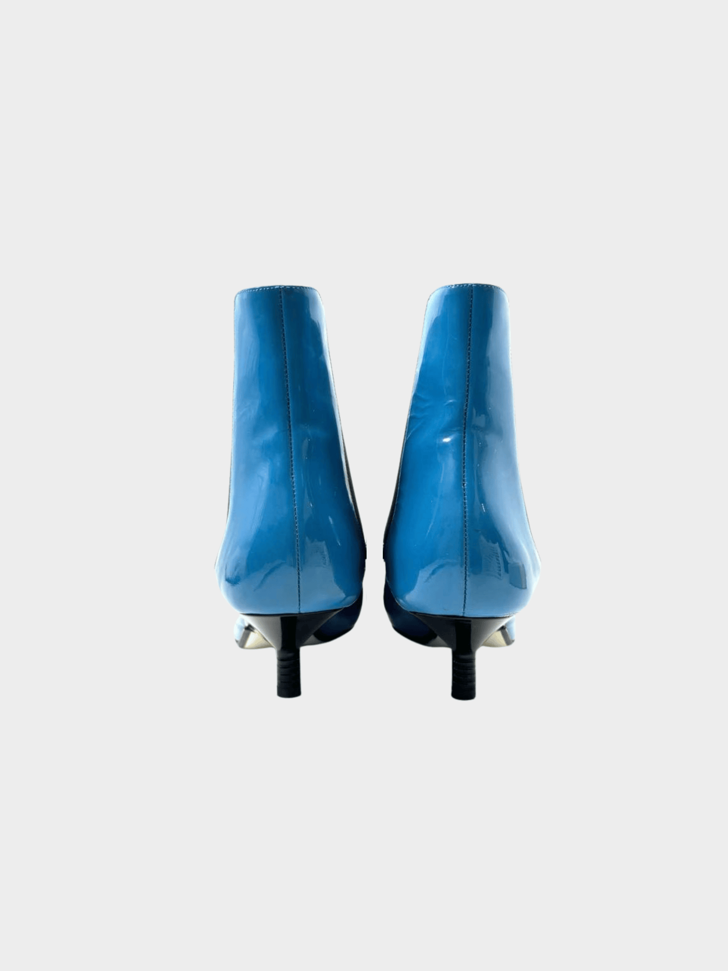Loewe 2010s Blue Patent Leather Ankle Boots