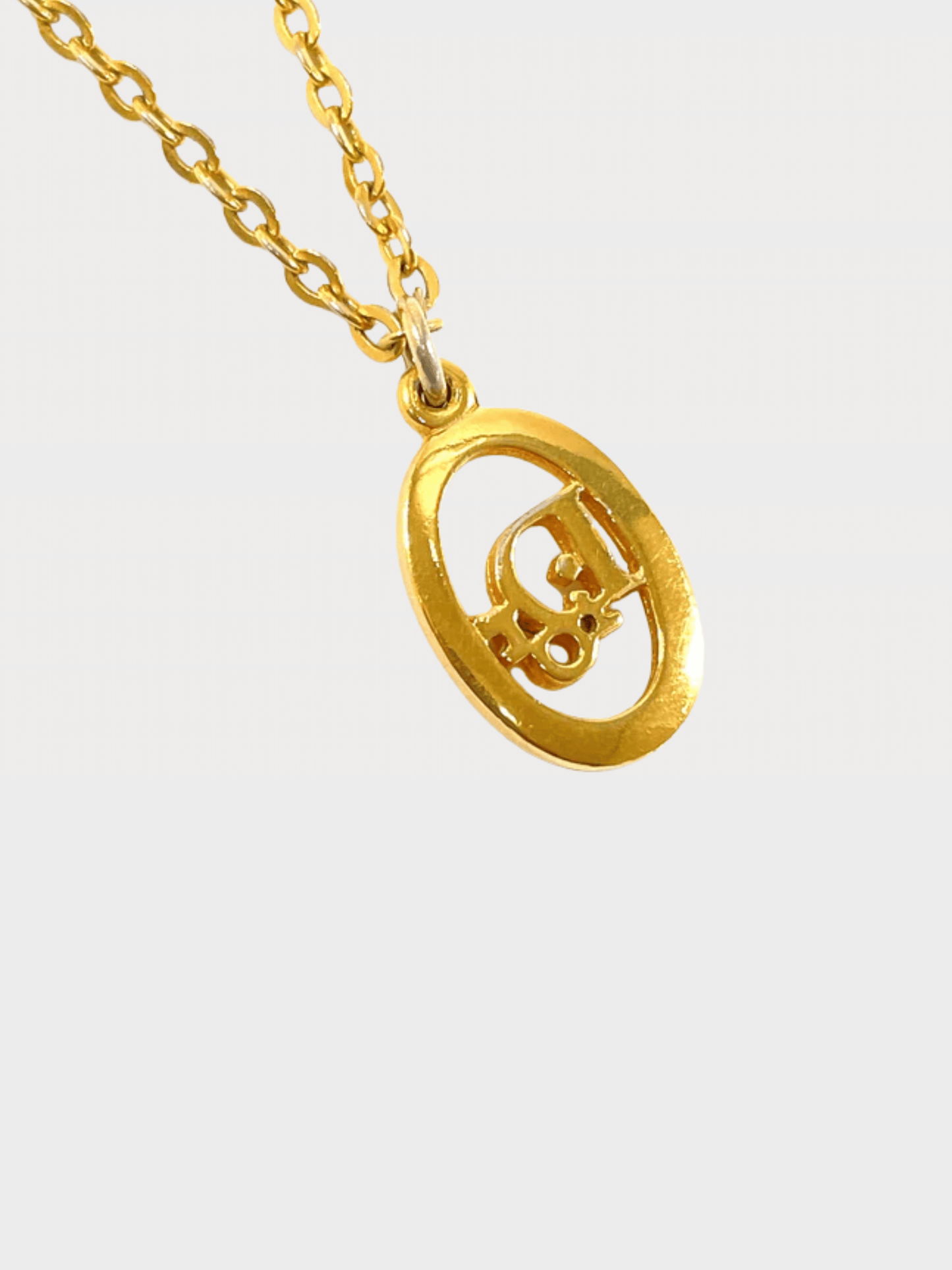 Christian Dior 2000s Gold Logo Necklace