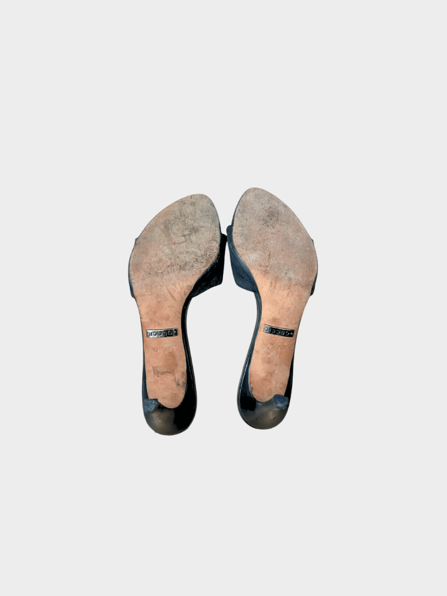 Gucci 2000s Black GG Canvas Slide Sandals