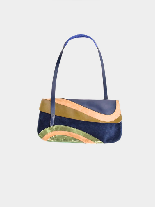 Miu Miu SS 2000 Blue Leather Bag