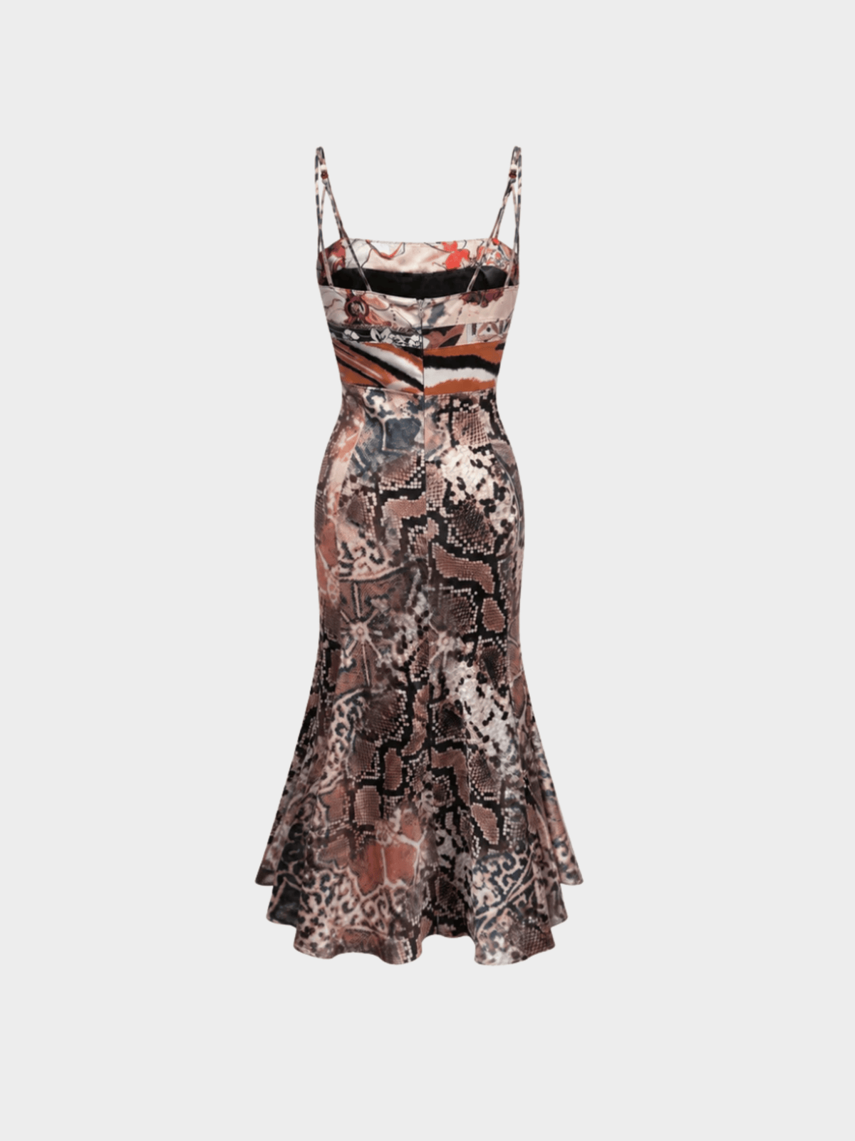 Roberto Cavalli SS 2006 Patchwork Snake Print Silk Dress