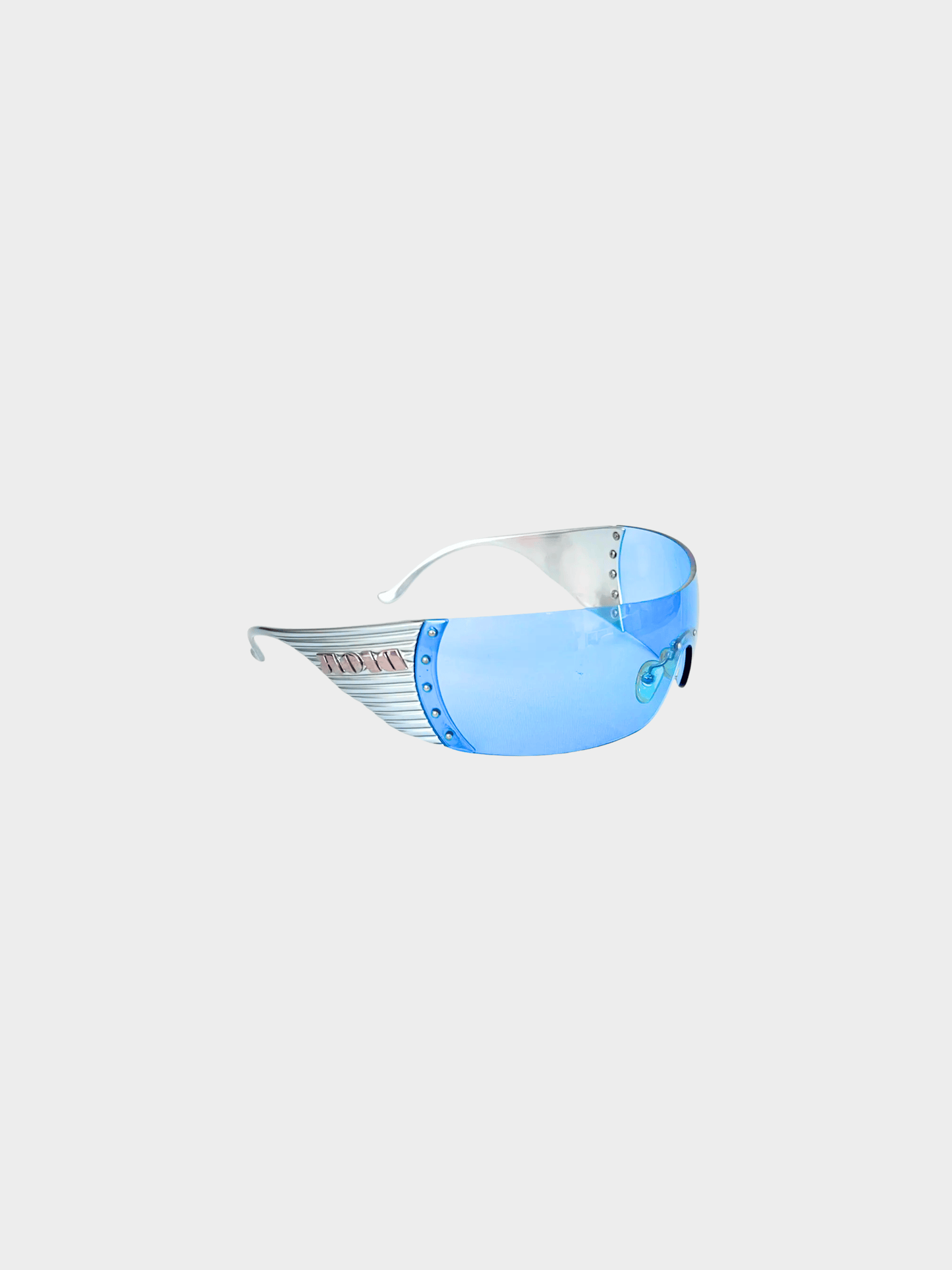 Christian Dior 2000s Blue "Bike 4" Mask Sunglasses