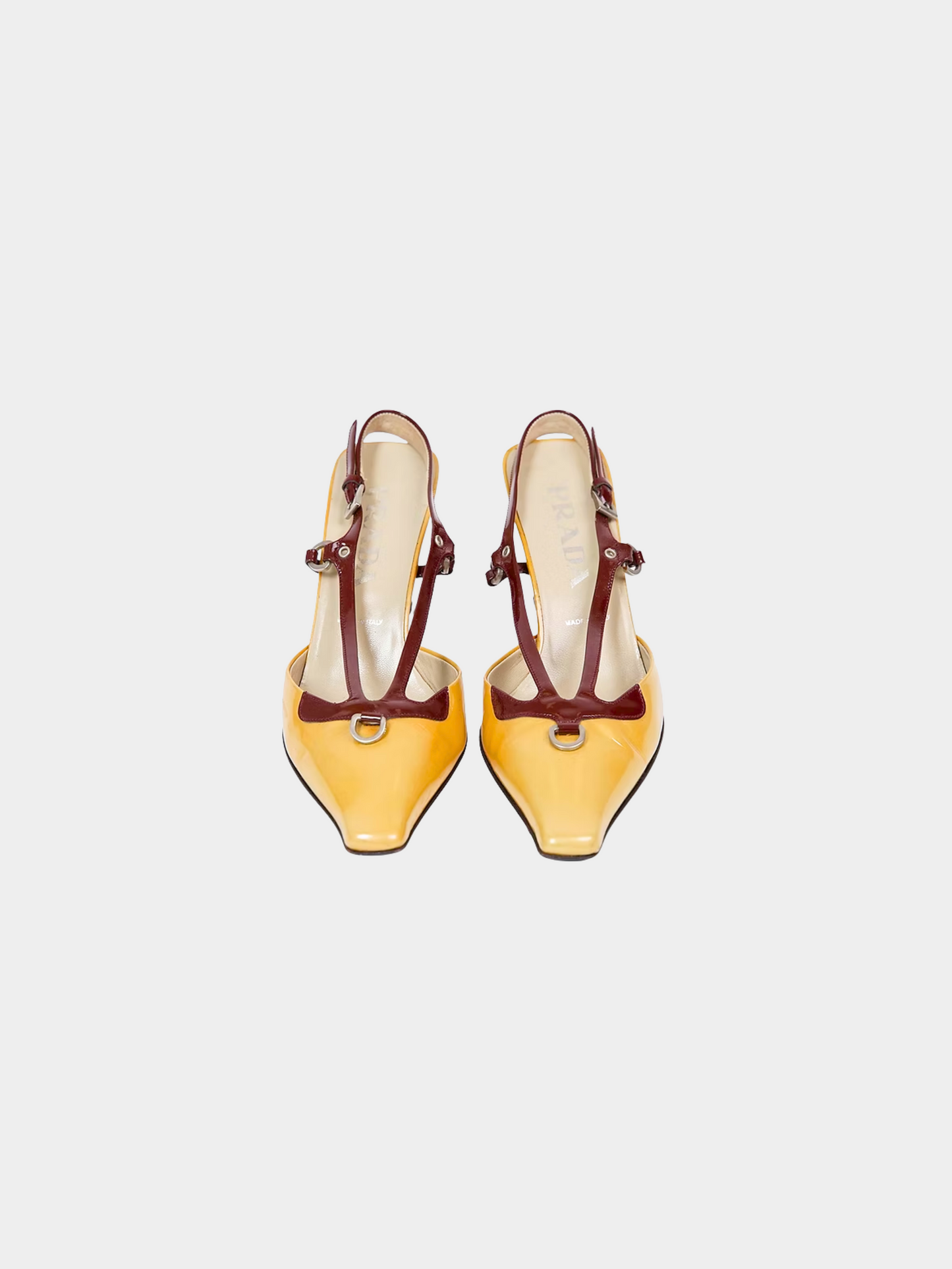 Prada SS 2000 Beige Patent Leather Heels
