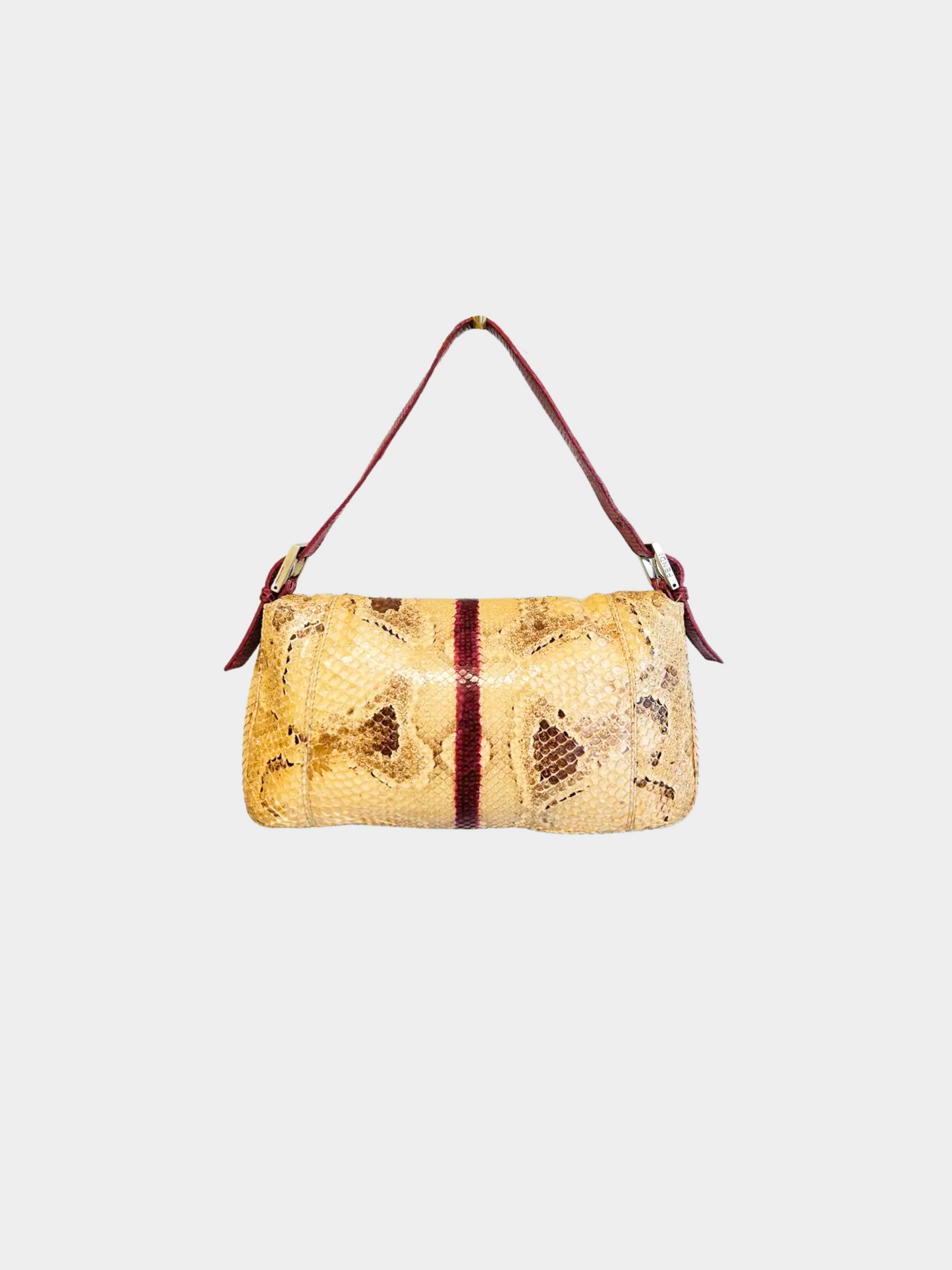 Fendi 2000s Multicolored Python Lizard Baguette Bag