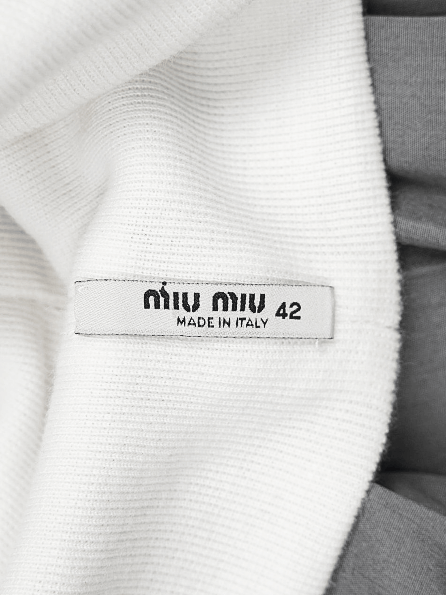 Miu Miu SS 2003 White and Grey Sleeveless Tube Mini Dress