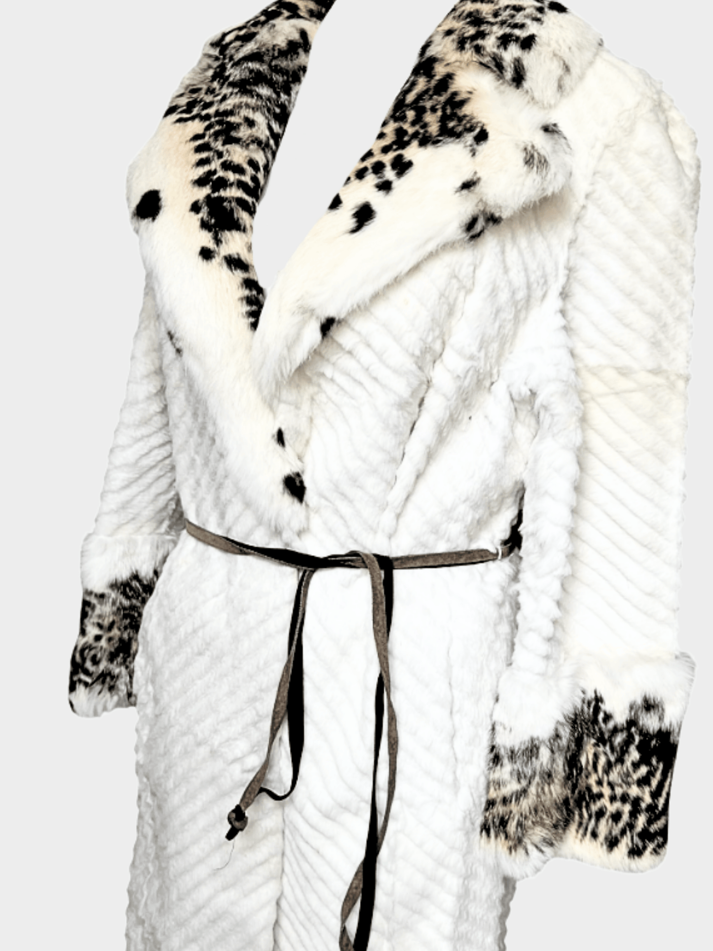 Versace Jeans Couture 2000s White Textured Fur Coat