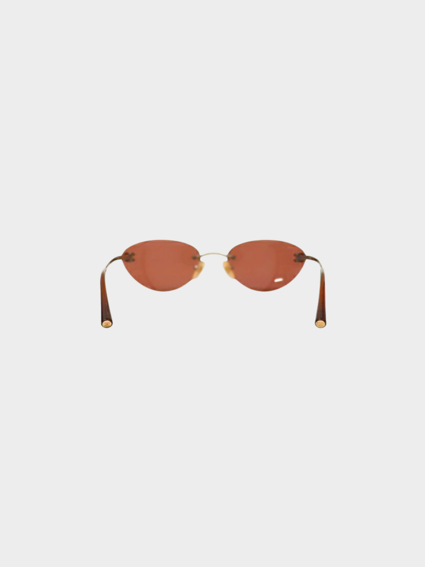 Chanel 2000s Red CC Cateye Sunglasses