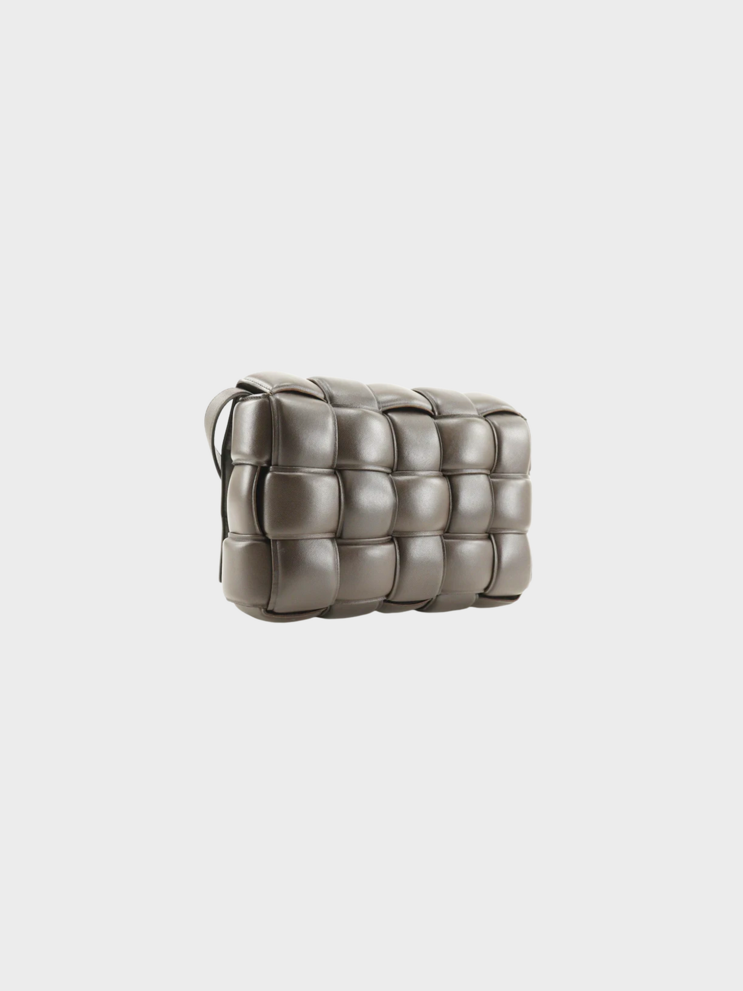 Bottega Veneta 2010s Brown Intrecciato Padded Cassette Shoulder Bag