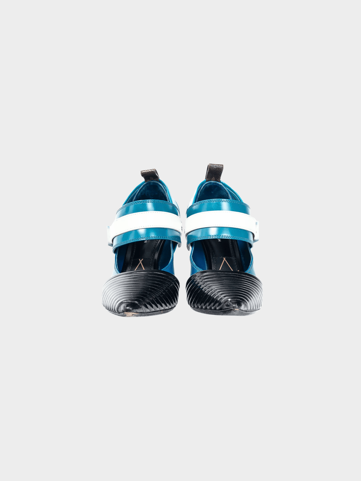 Louis Vuitton AW 2015 Runway Blue & Black Colourblock Mary Jane Heels