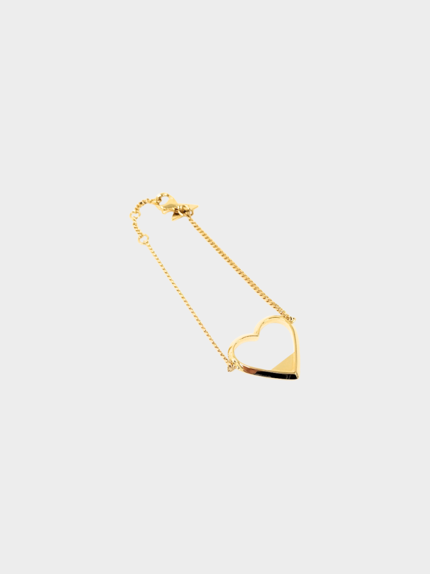 Prada 2020s Gold Metal Heart Logo Bracelet