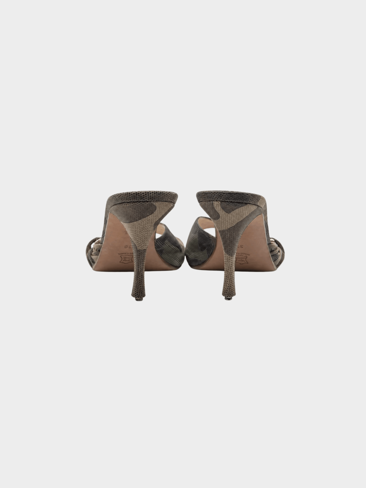 Christian Dior SS 2001 by John Galliano Brown Lizard-Effect Heeled Sandals