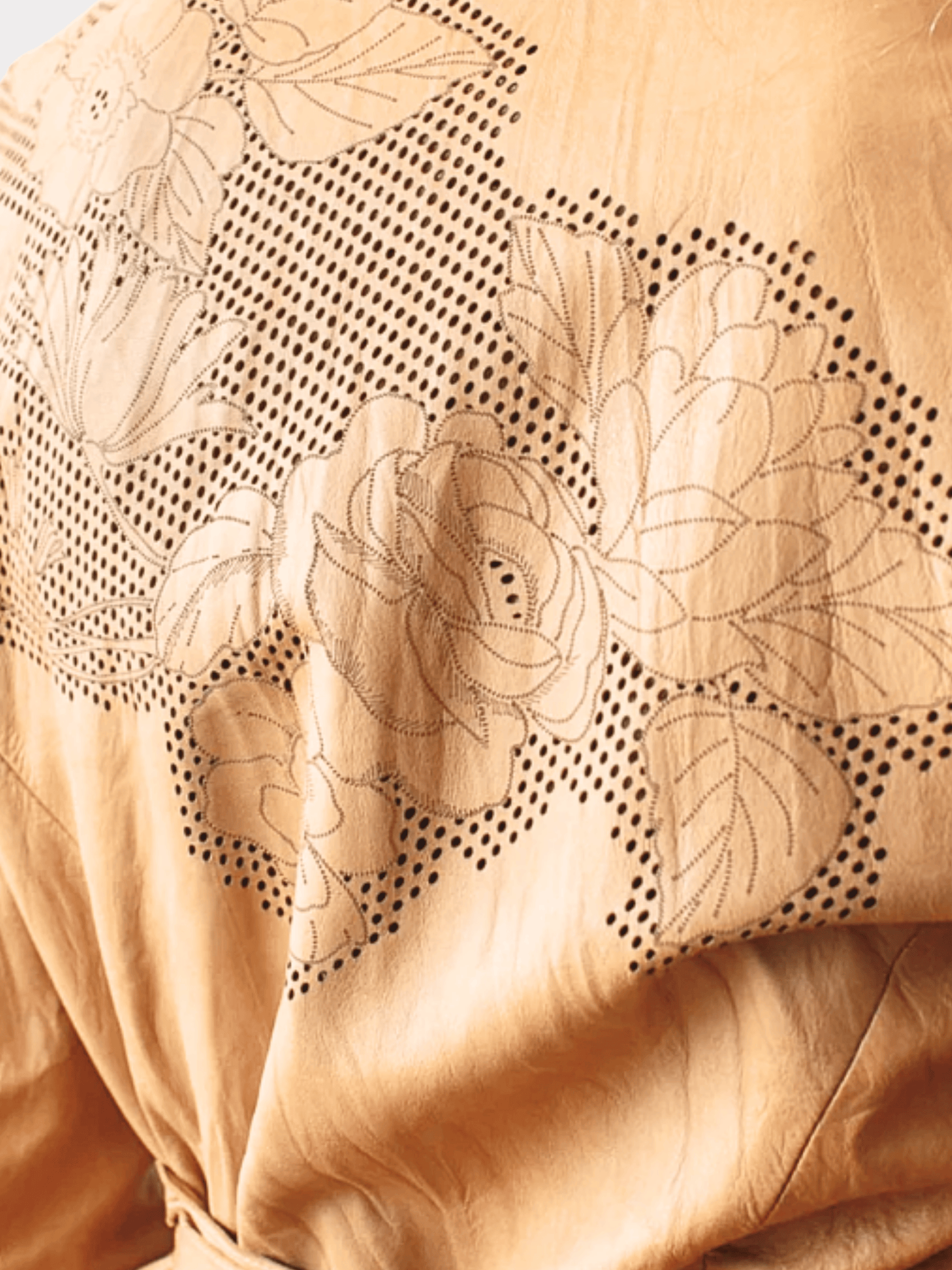 Roberto Cavalli 2000s Tan Embroidered Leather Jacket