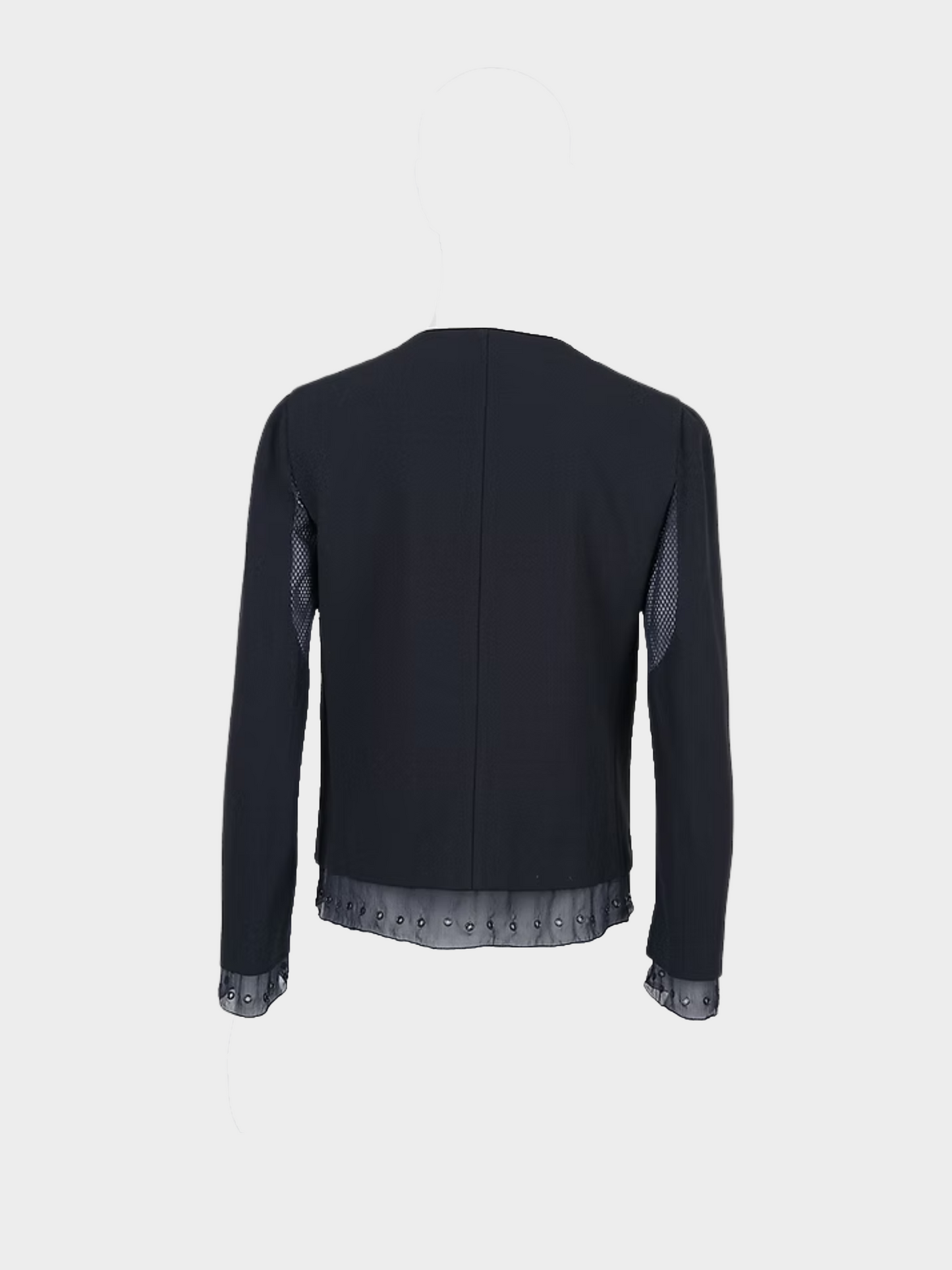 Prada SS 2000 Navy Blue Lace Silk Cardigan