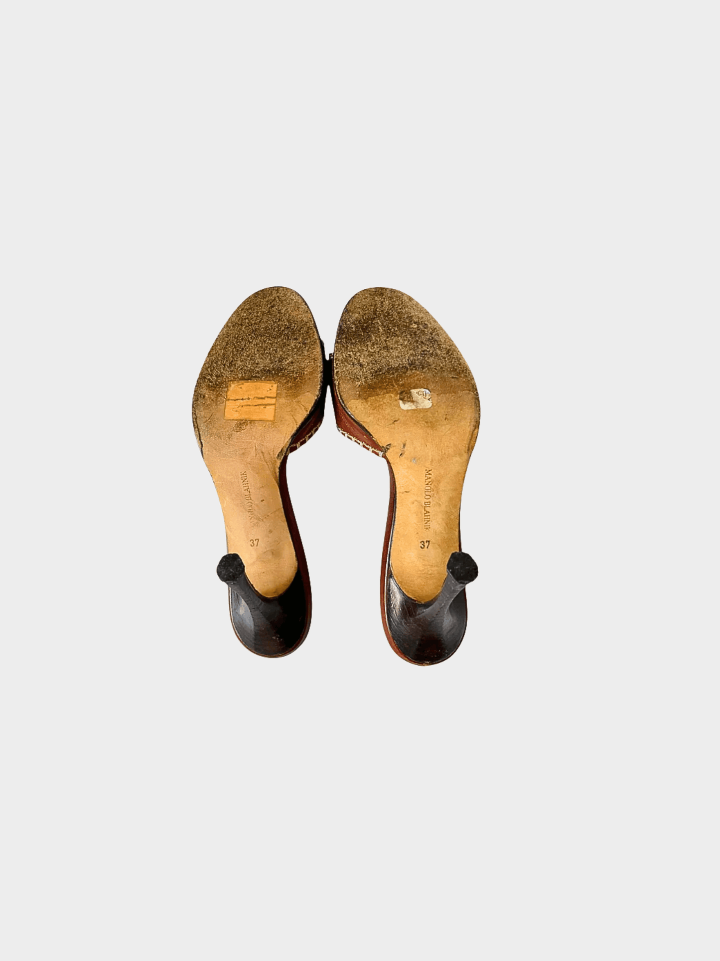 Manolo Blahnik 2000s Brown Mule Heels
