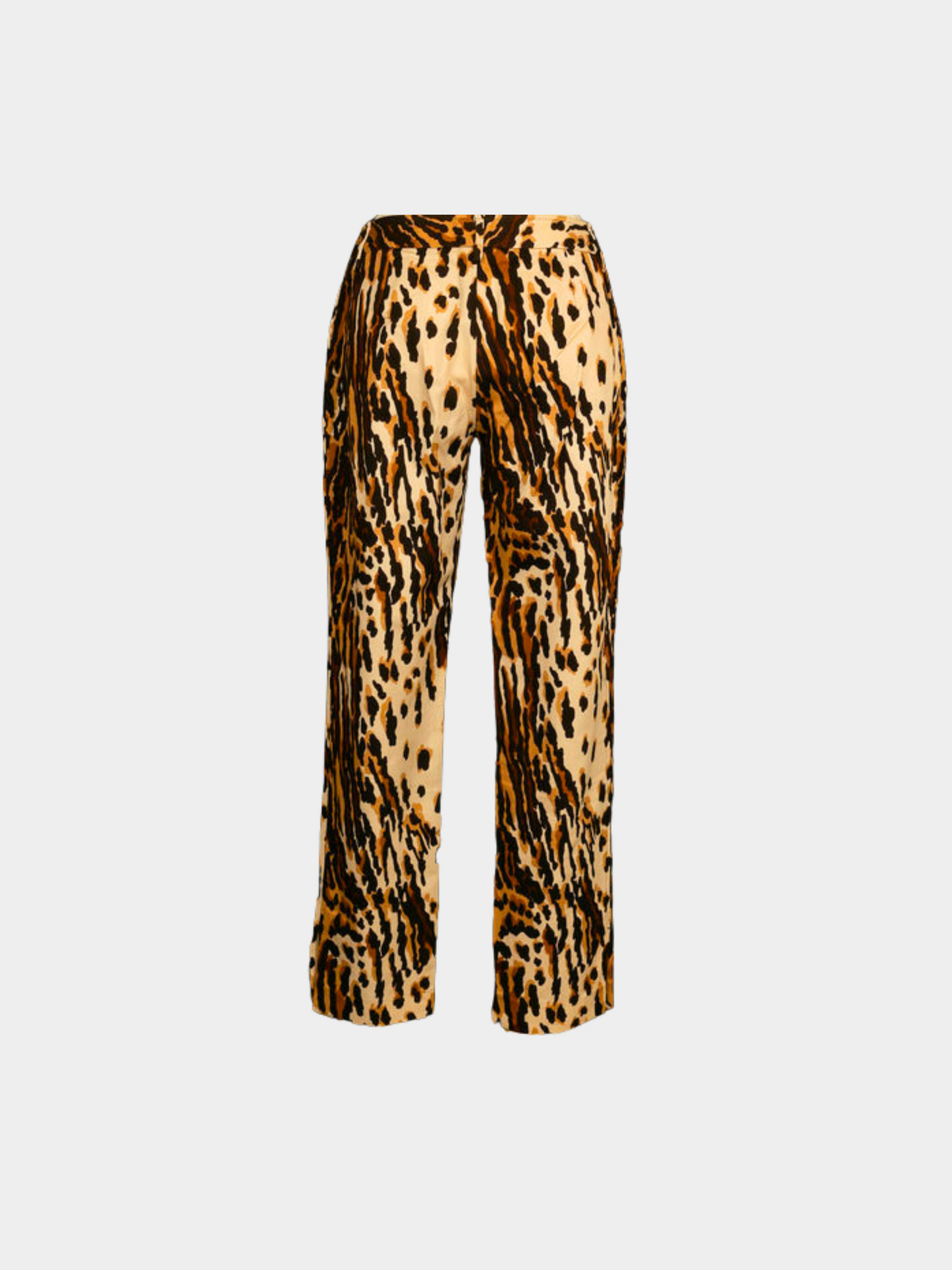 Dolce and Gabbana 2000s Brown Cheetah Straight Leg Pants