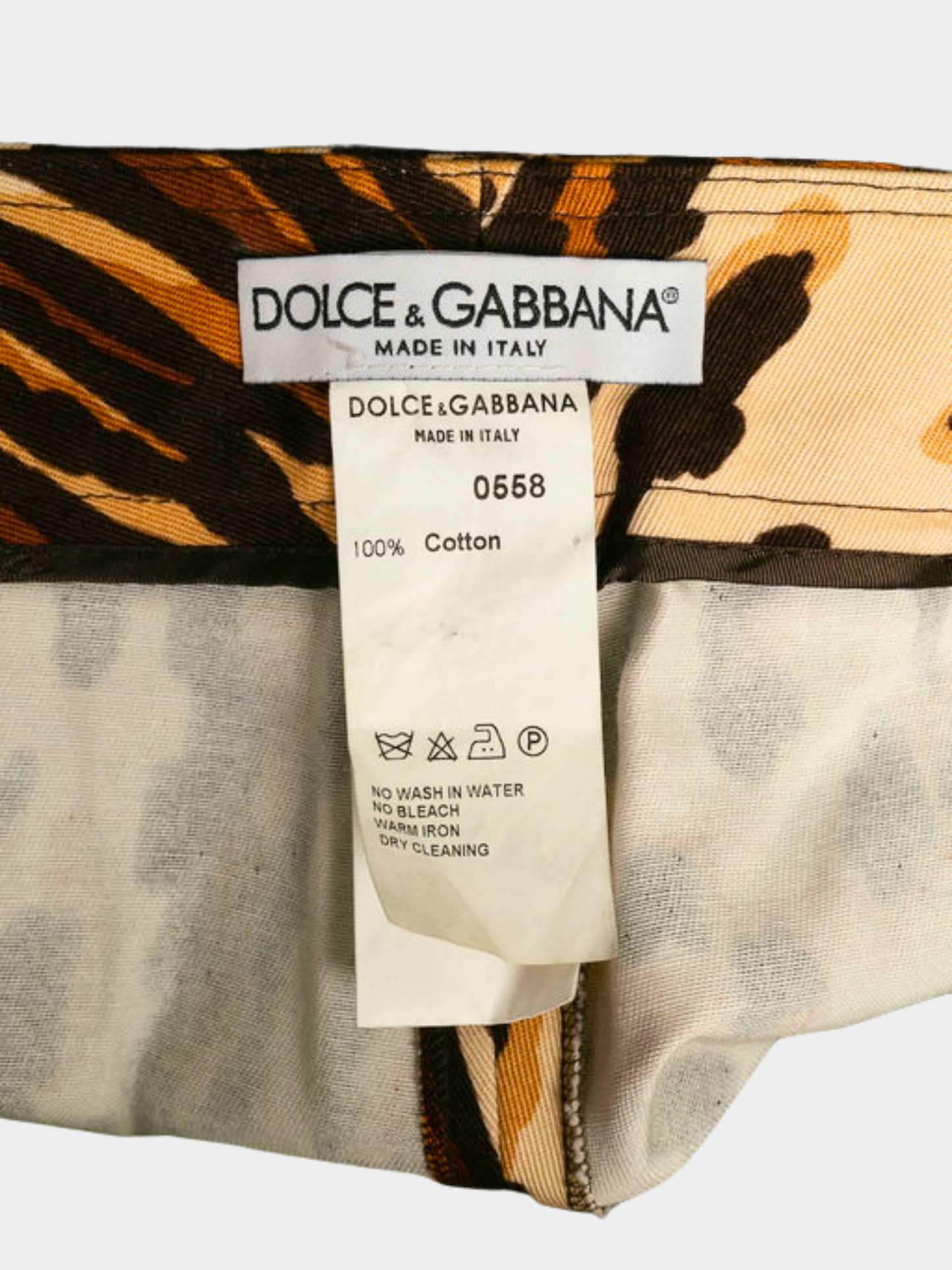Dolce and Gabbana 2000s Brown Cheetah Straight Leg Pants