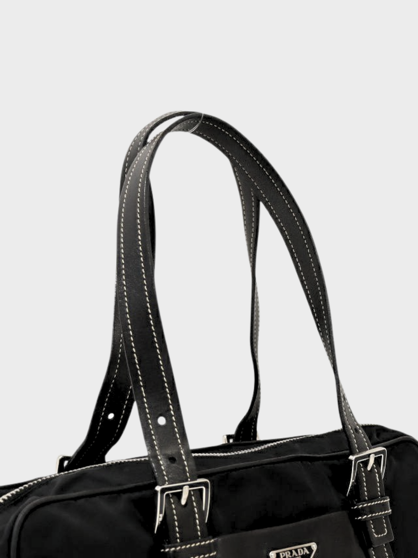 Prada 2000s Black Nylon Mini Boston Bag
