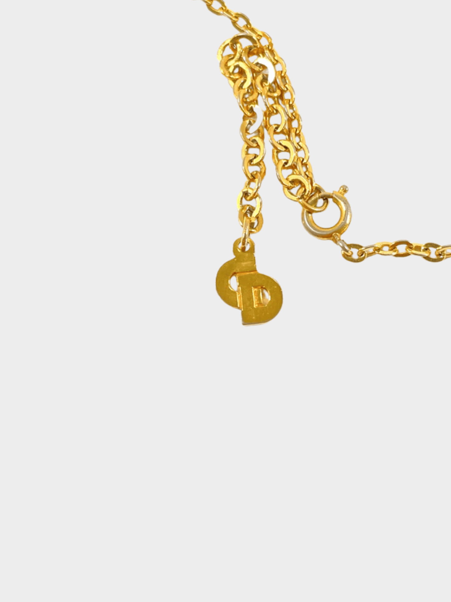 Christian Dior 2000s Gold Logo Necklace