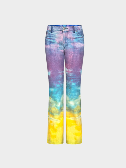 Roberto Cavalli 2000s Denim Watercolor Pants