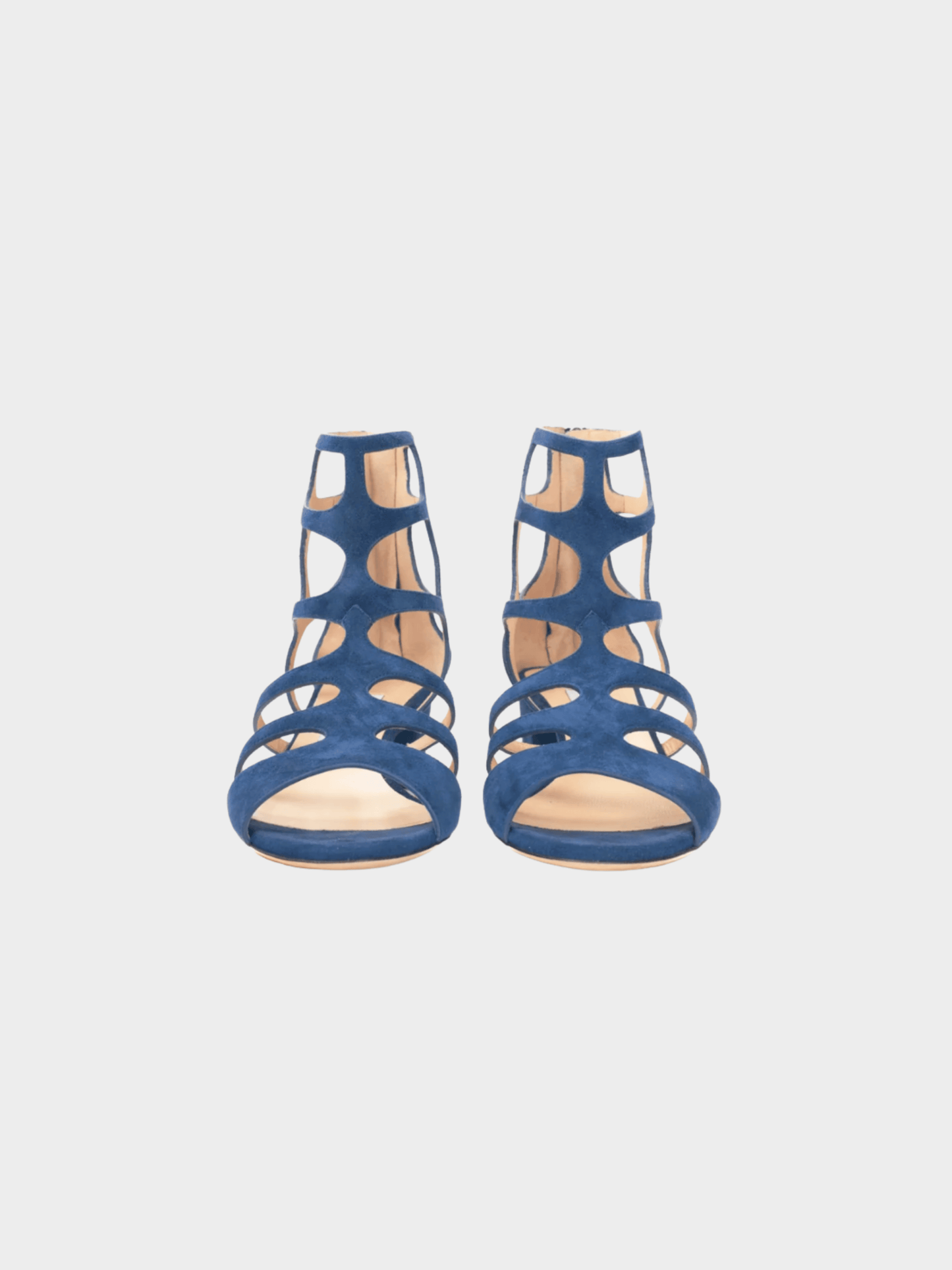 Jimmy Choo 2010s Ren 35 Pacific Suede Cage Sandals