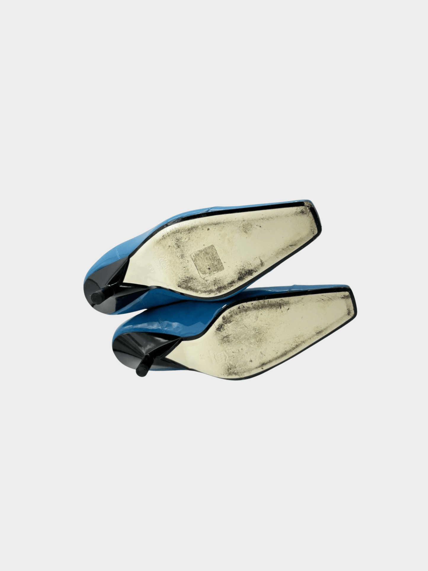Loewe 2010s Blue Patent Leather Ankle Boots