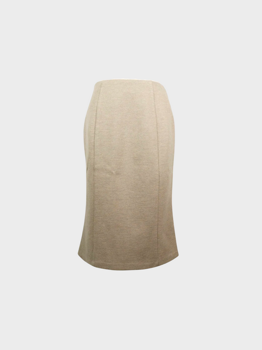 Chloe 2000s Beige Wool Long Skirt