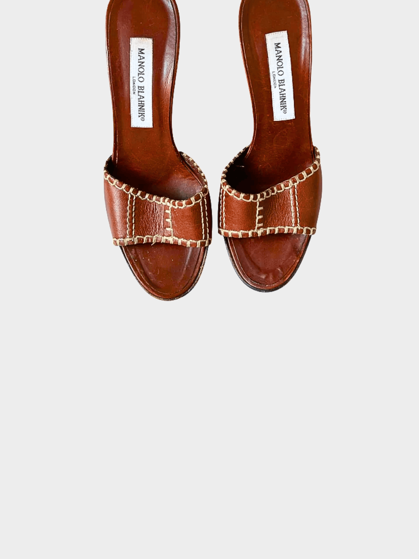 Manolo Blahnik 2000s Brown Mule Heels
