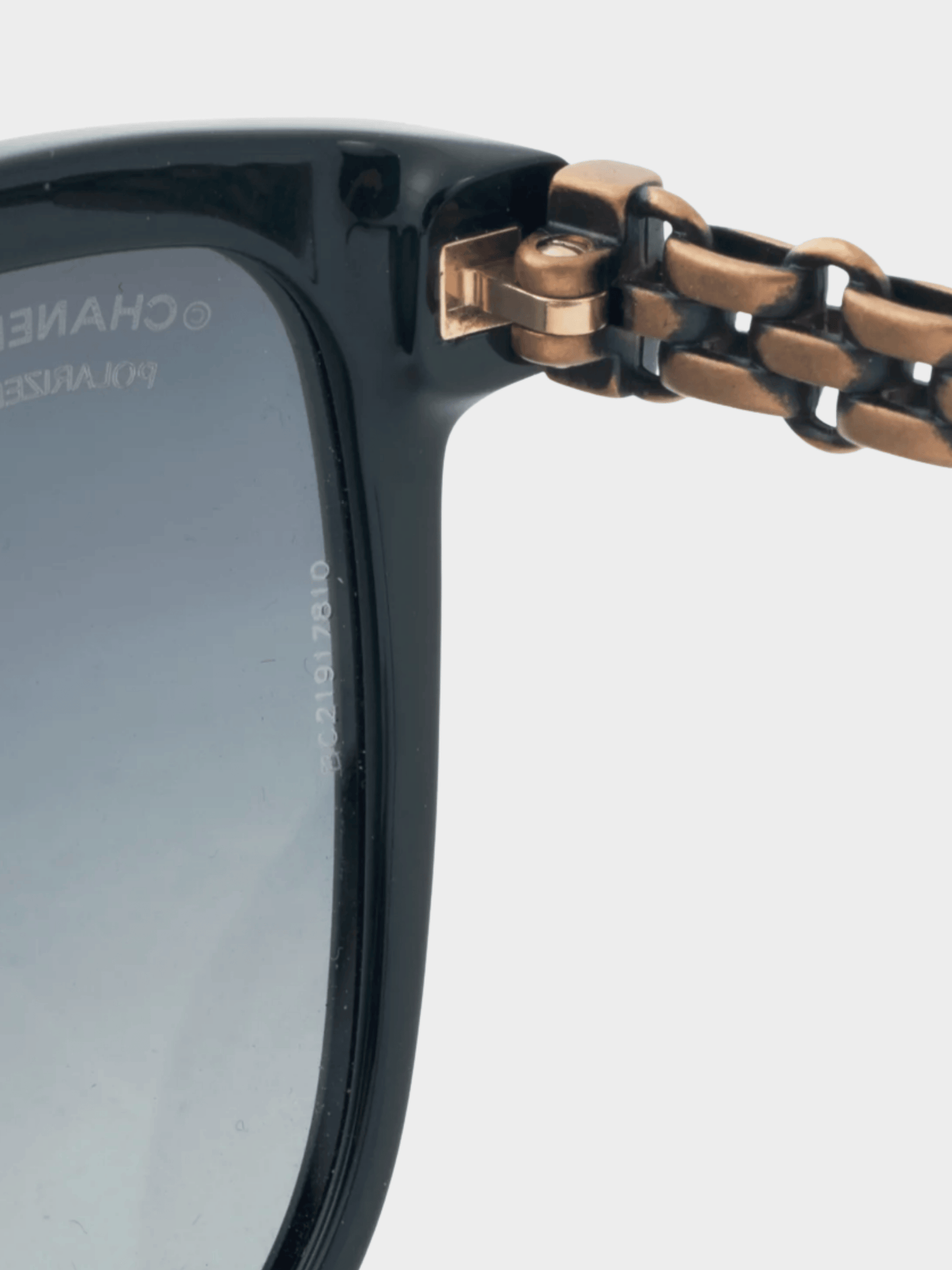 Chanel 2010s Black Chain-Temple Butterfly Sunglasses