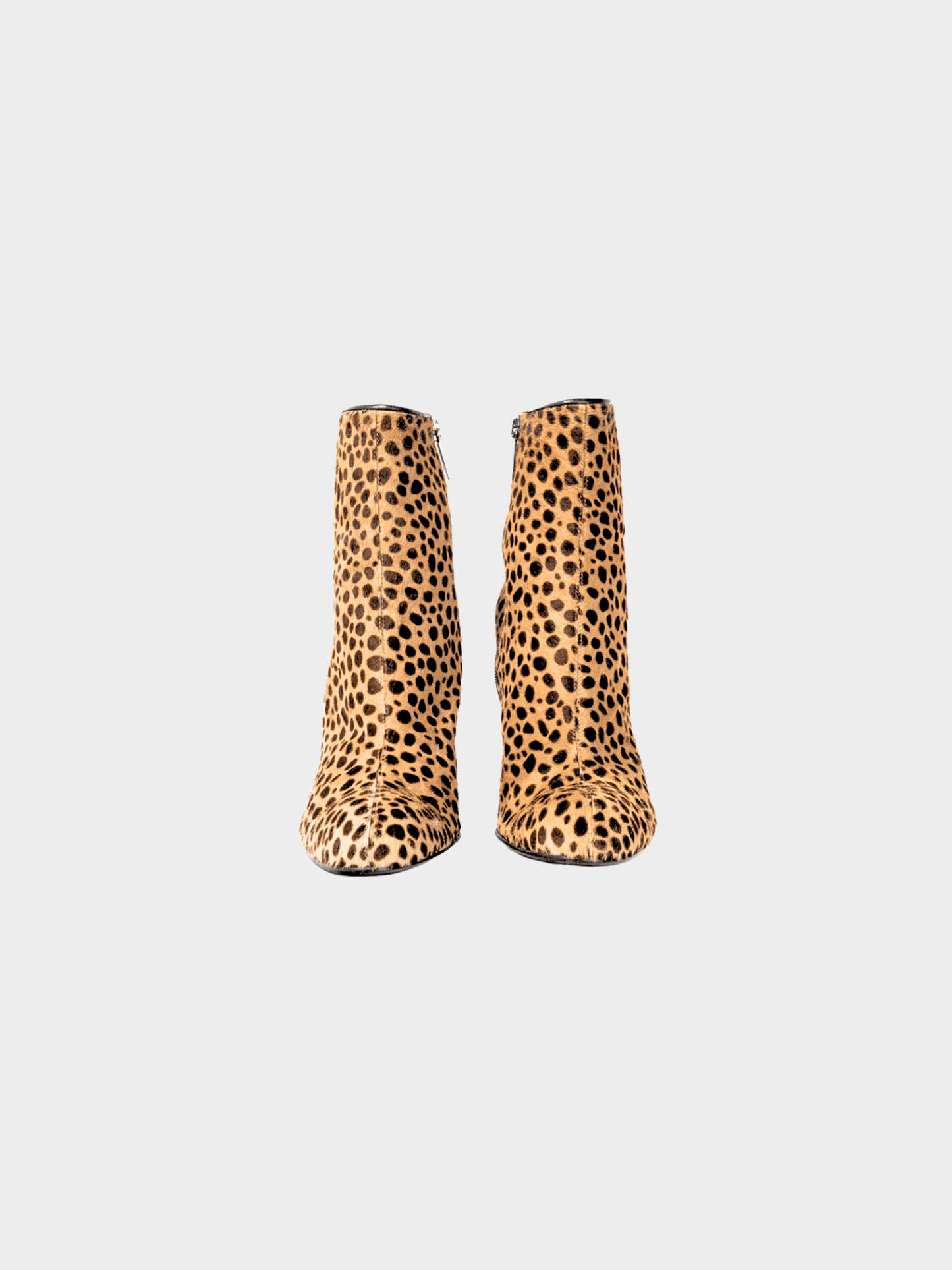 Gianni Versace 2000s Camel and Brown Cheetah Calf-Hair Booties