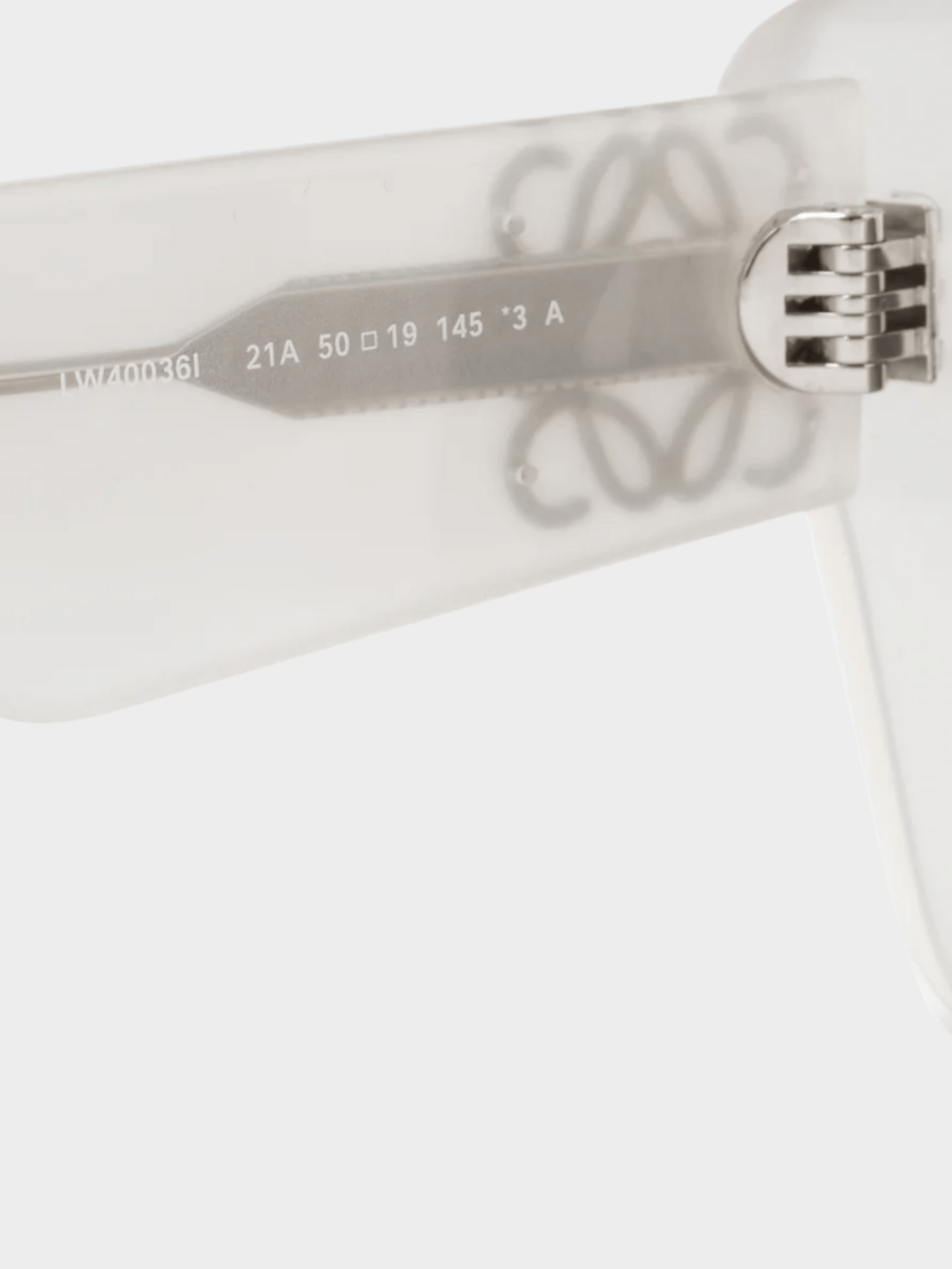Loewe 2020s Transparent White Anagram-Temple Cat-Eye Sunglasses