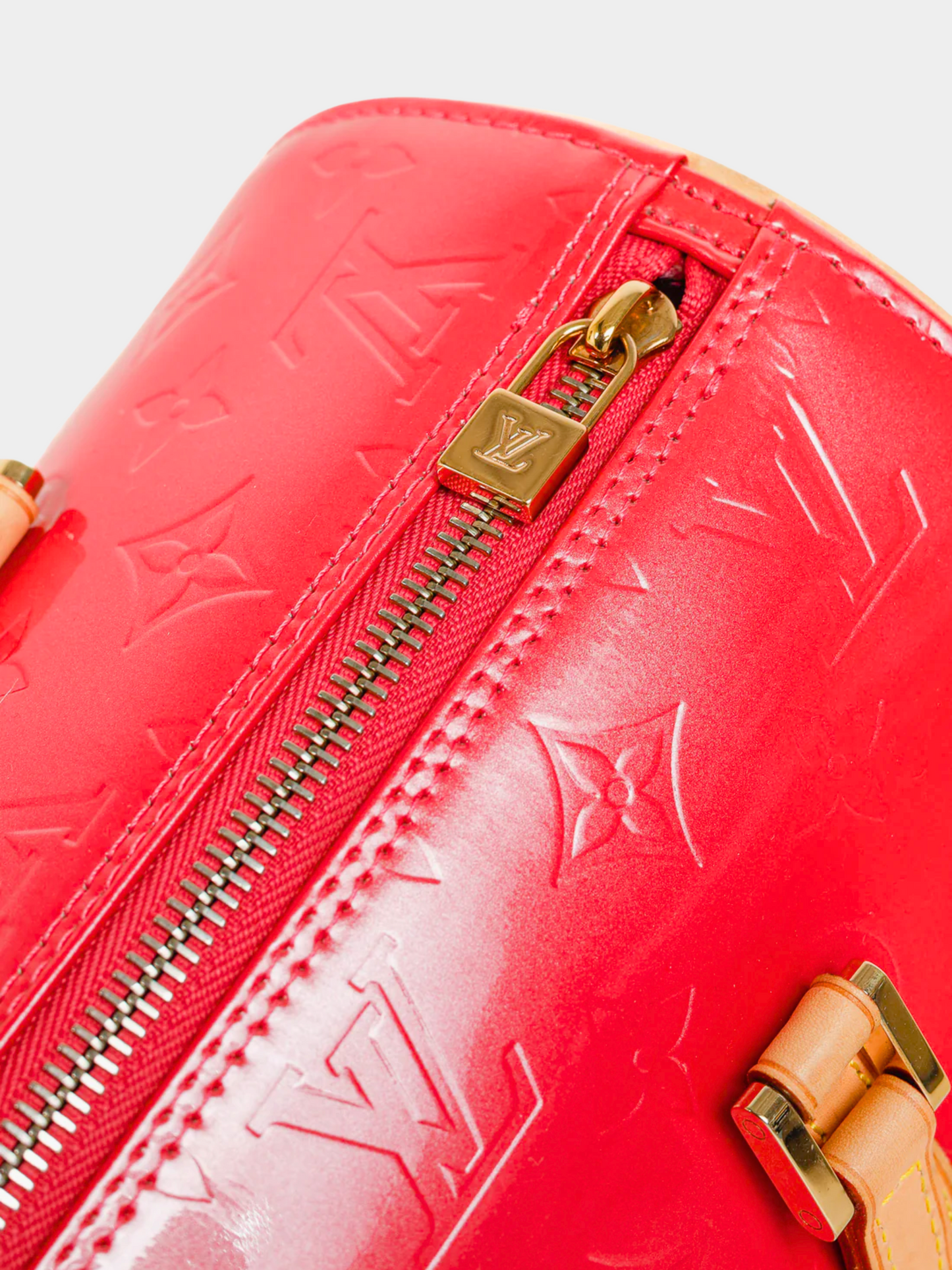 Louis Vuitton 2006 Bedford Pink Framboise Monogram Vernis Leather Barrel Bag