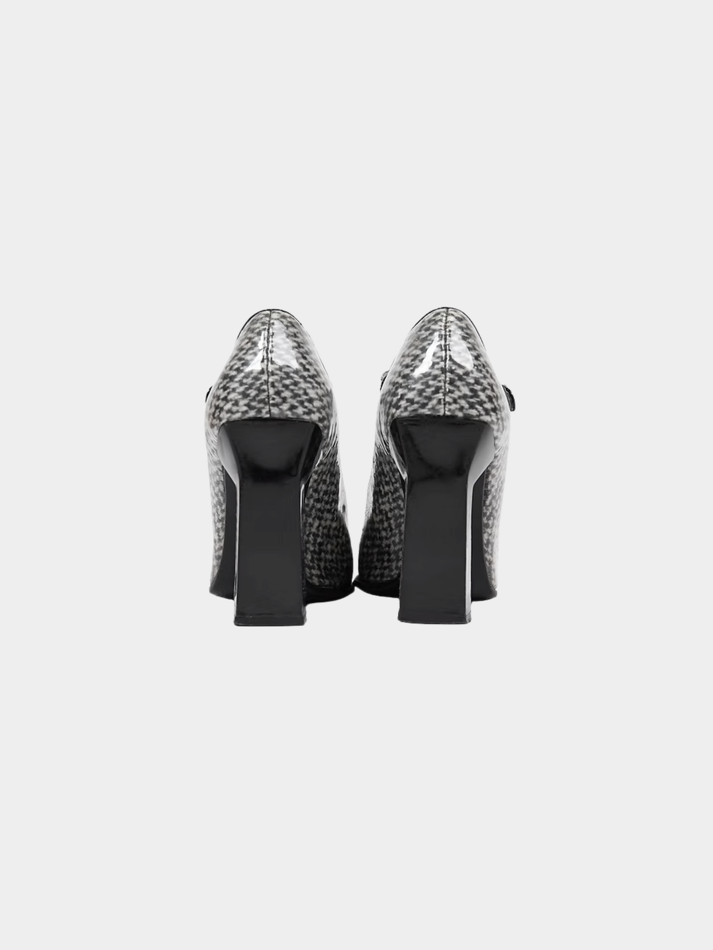 Miu Miu FW 1990 Black Plastic Tweed Heels