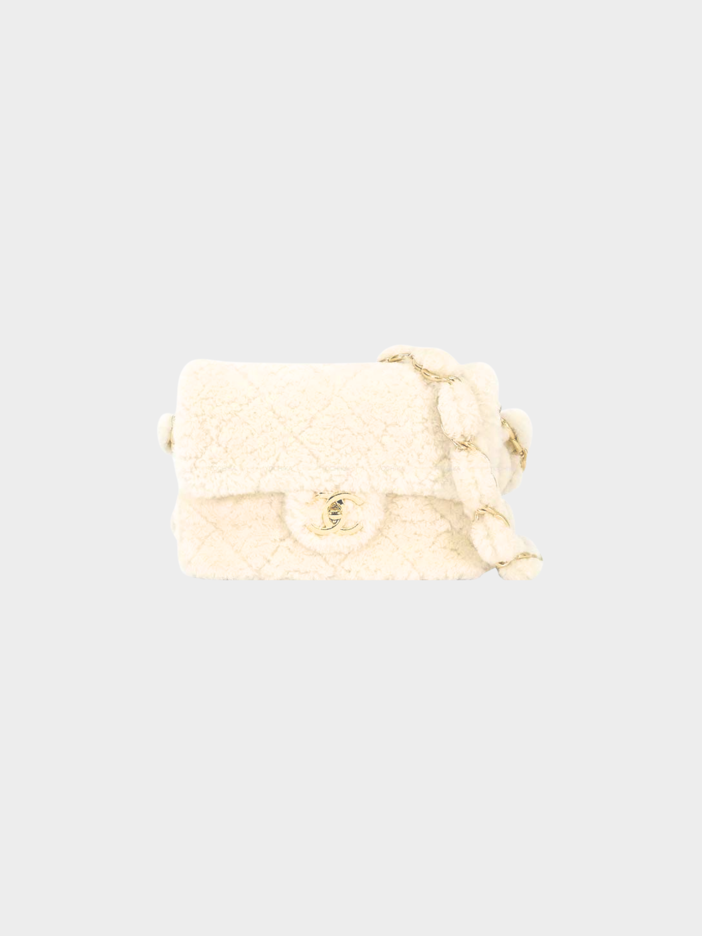 Chanel SS 2013 Beige Shearling Flap Bag