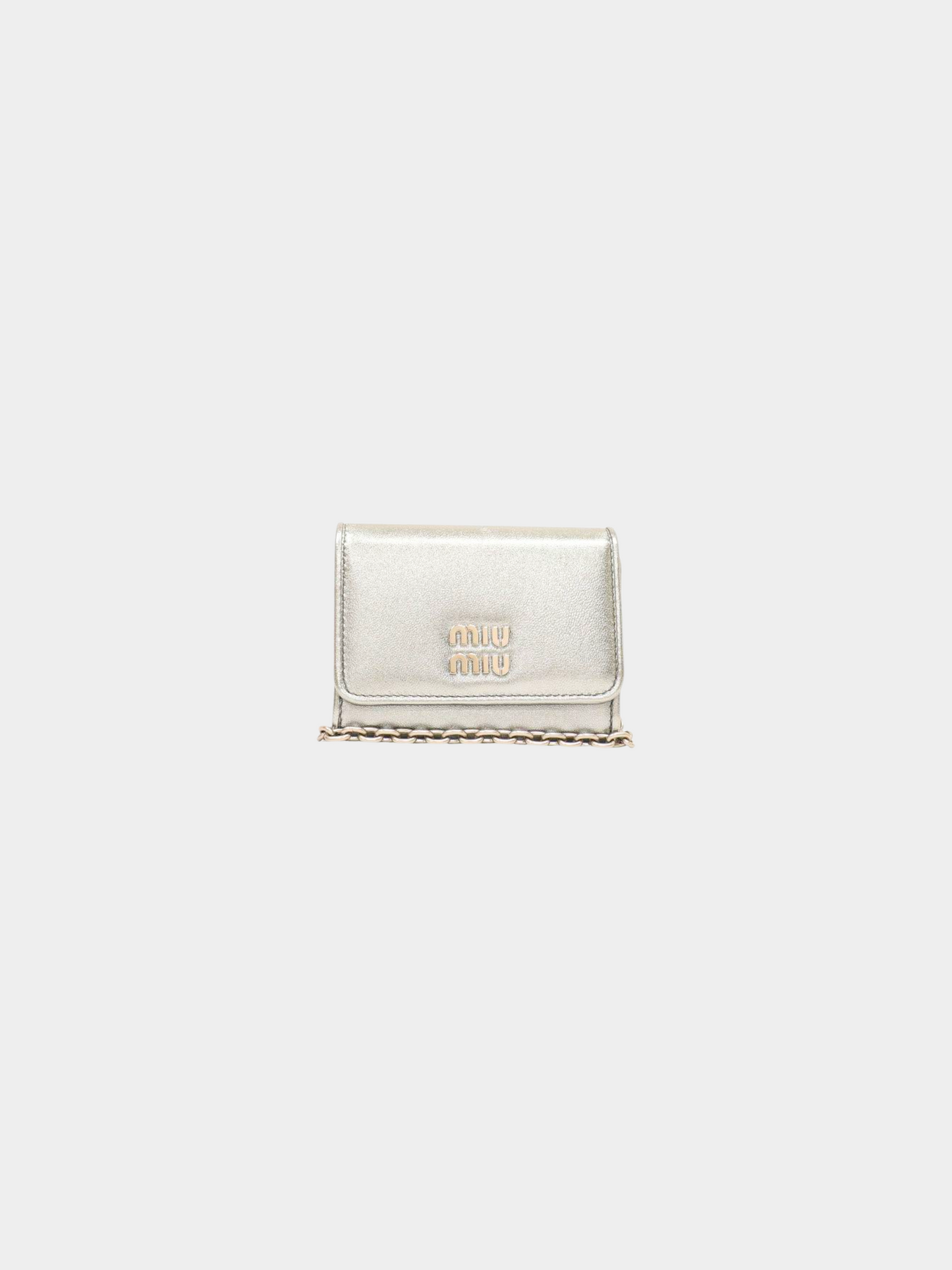 Miu Miu 2010s Silver Logo chain wallet