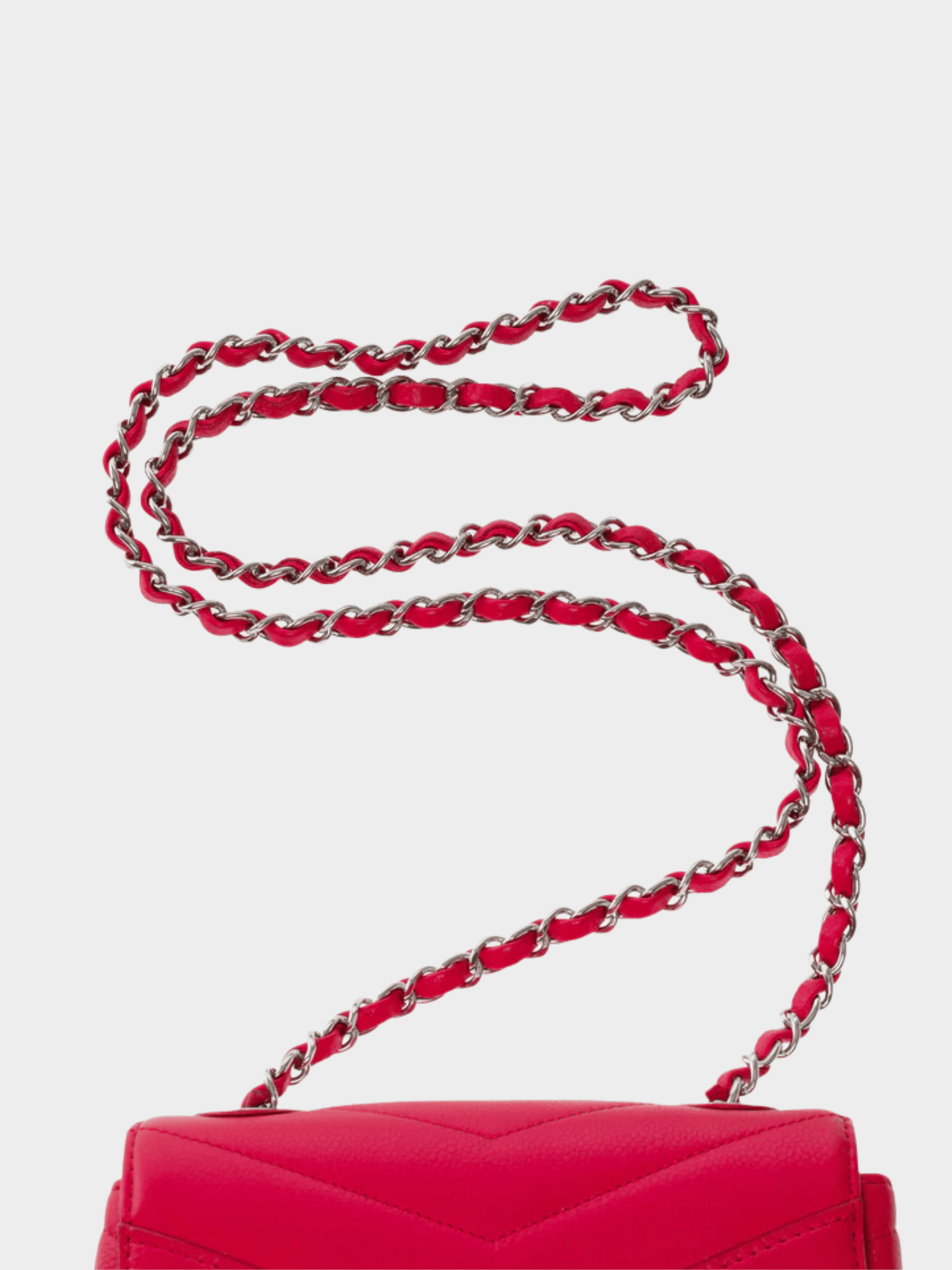 Chanel 2017 Red Mini Lady Chevron Flap Bag