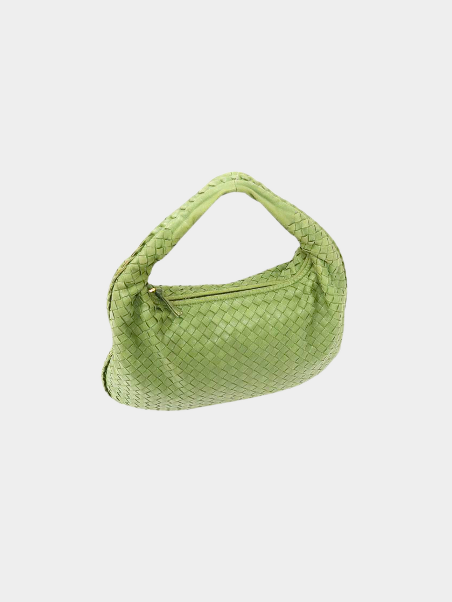 Bottega Veneta 2010s Green Intrecciato Shoulder Bag