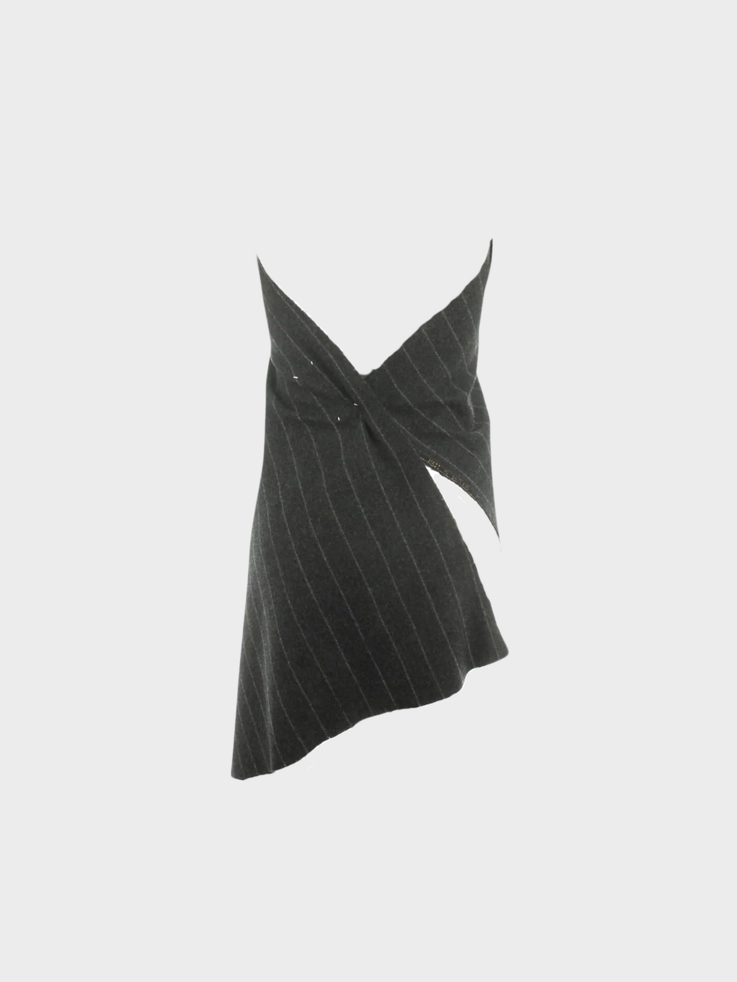 Maison Martin Margiela AW 1997 Grey Square Halter Striped Dress