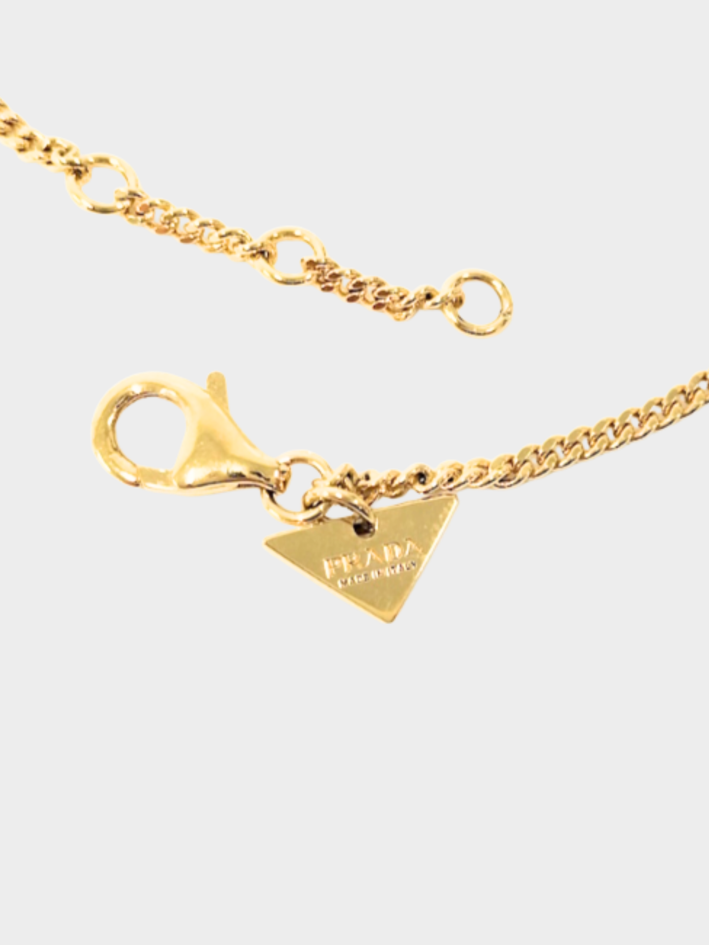 Prada 2020s Gold Metal Heart Logo Bracelet