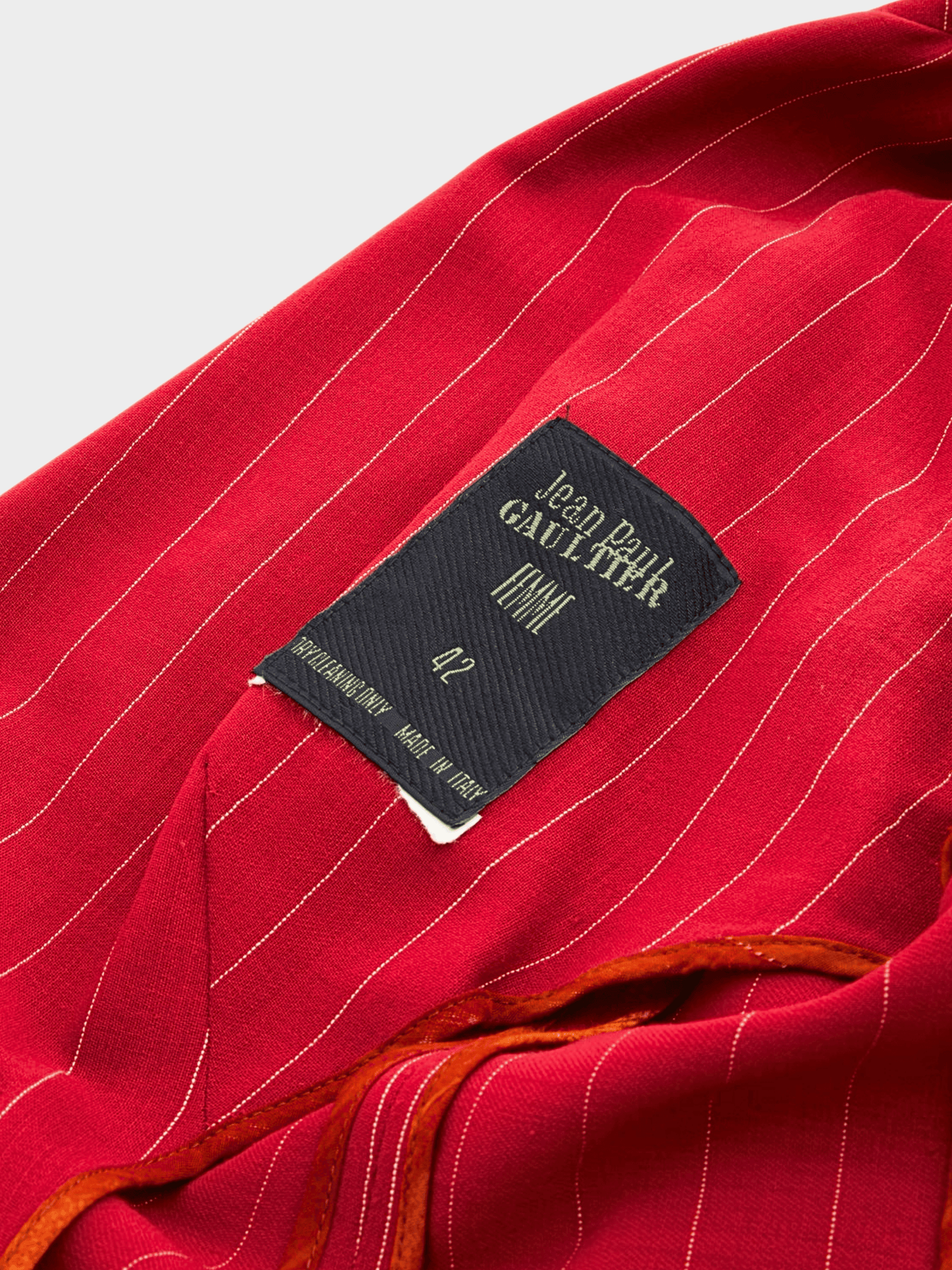 Jean Paul Gaultier SS 1993 Red Pinstripe Wool Jacket