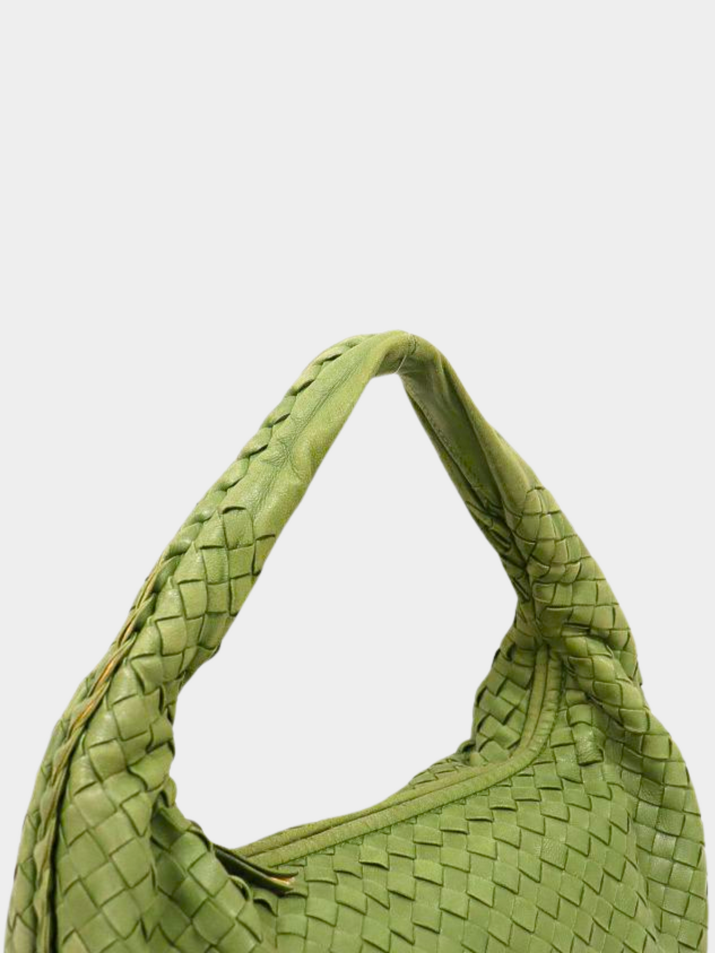 Bottega Veneta 2010s Green Intrecciato Shoulder Bag