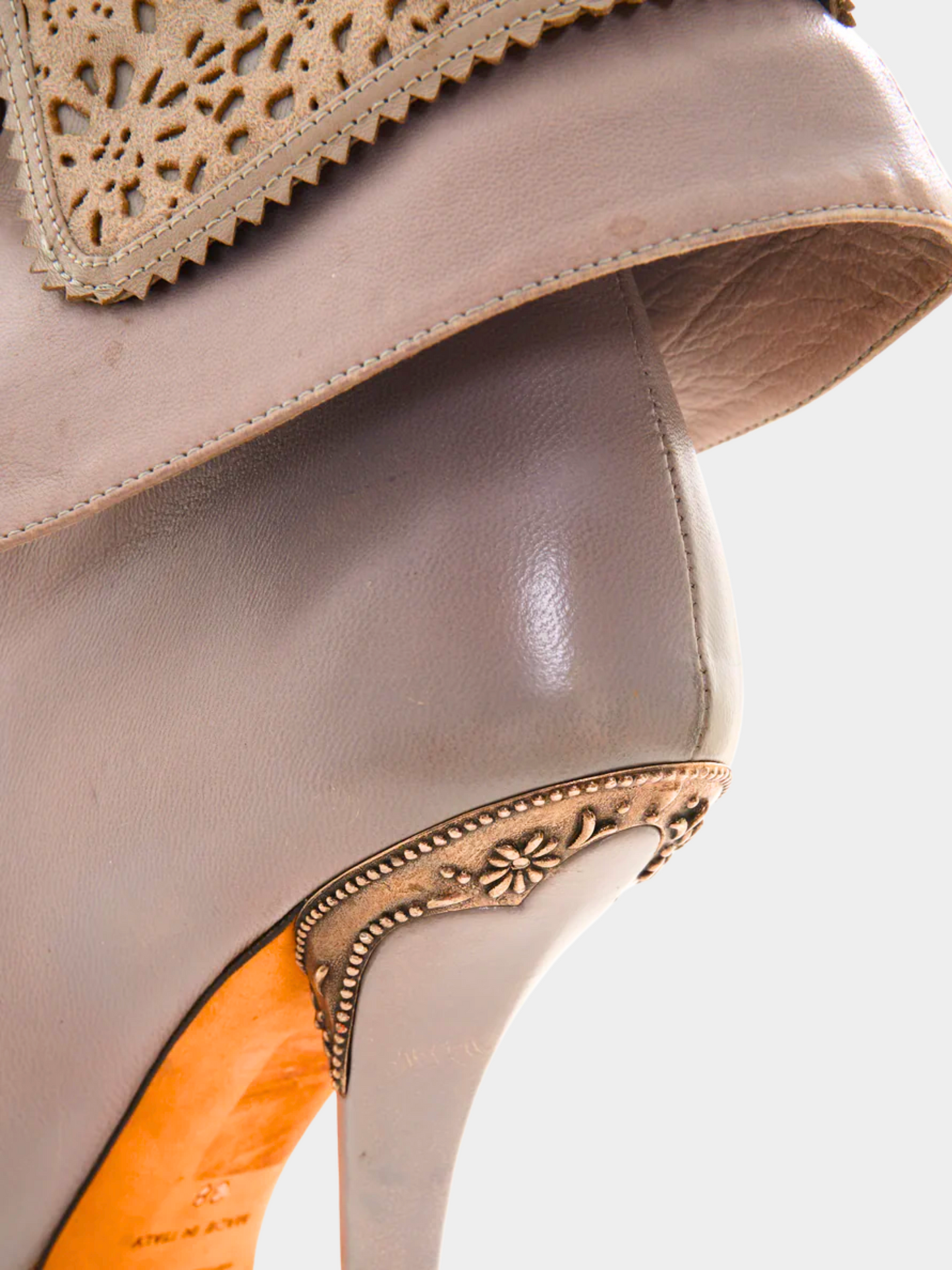 Christian Dior by Raf Simons 2010s Grey Leather Laser Cut Suede Ankle Boots